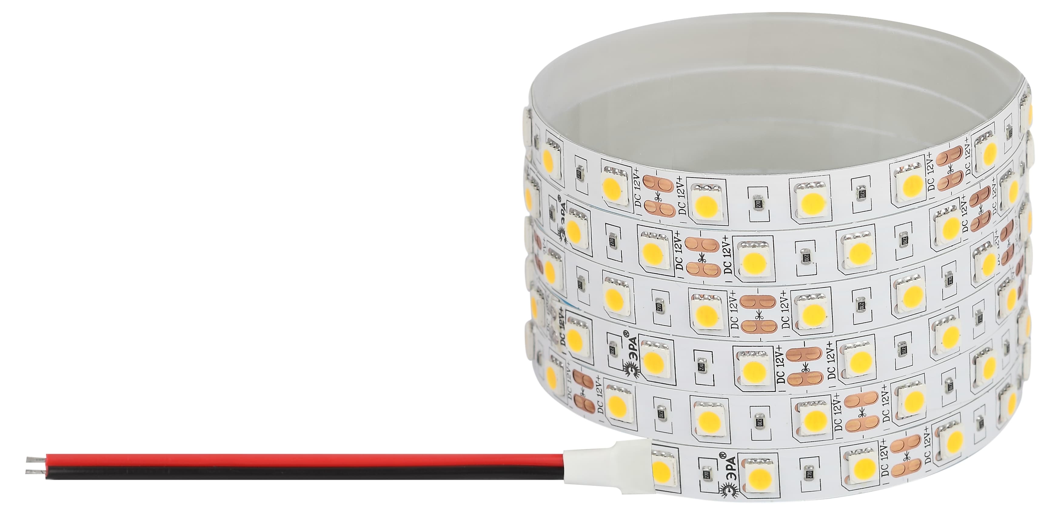 Лента светодиодная 14,4Вт/м 12В 4000К IP20 60LED/м LS5050-14,4-60-12-4000K-IP20-1 year-5m