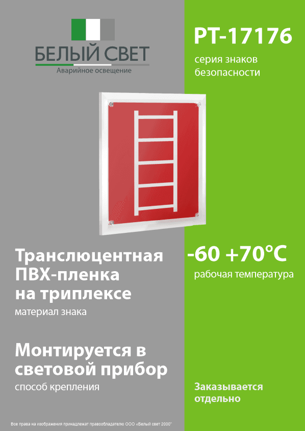 Знак безопасности PT-17176.F03''Пожарная лестница''