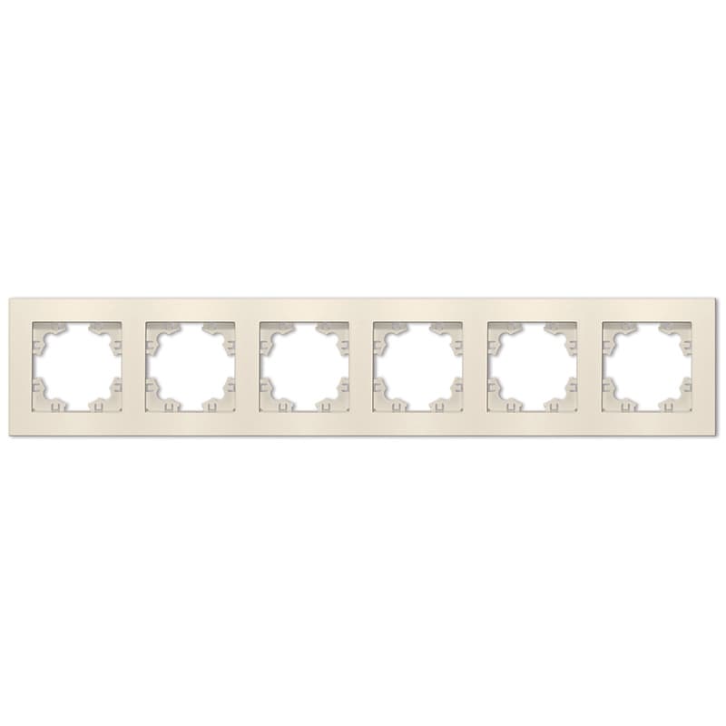 Рамка шестиместная горизонтальная Афина слоновая кость (ivory)