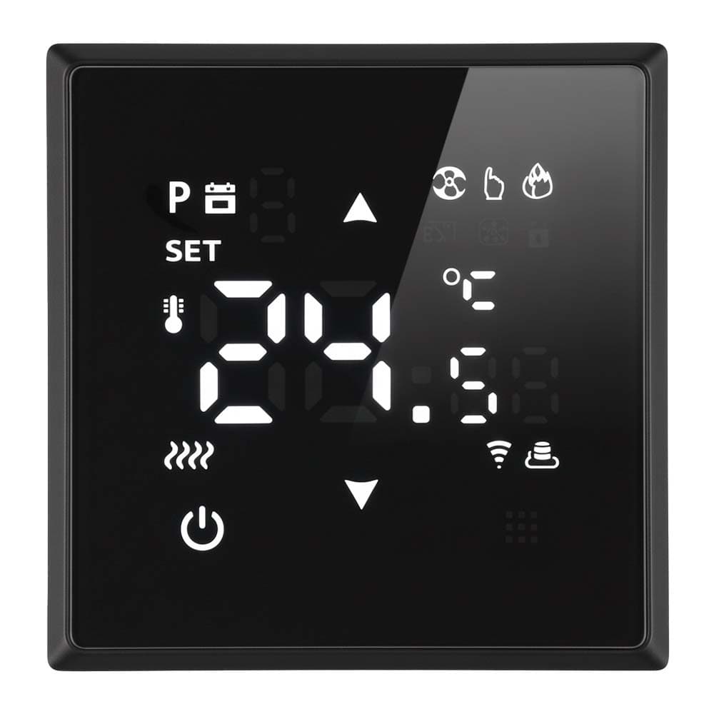 Терморегулятор Wi-Fi (механизм) 250В 3500Вт серия Эмили черный уголь soft touch STEKKER
