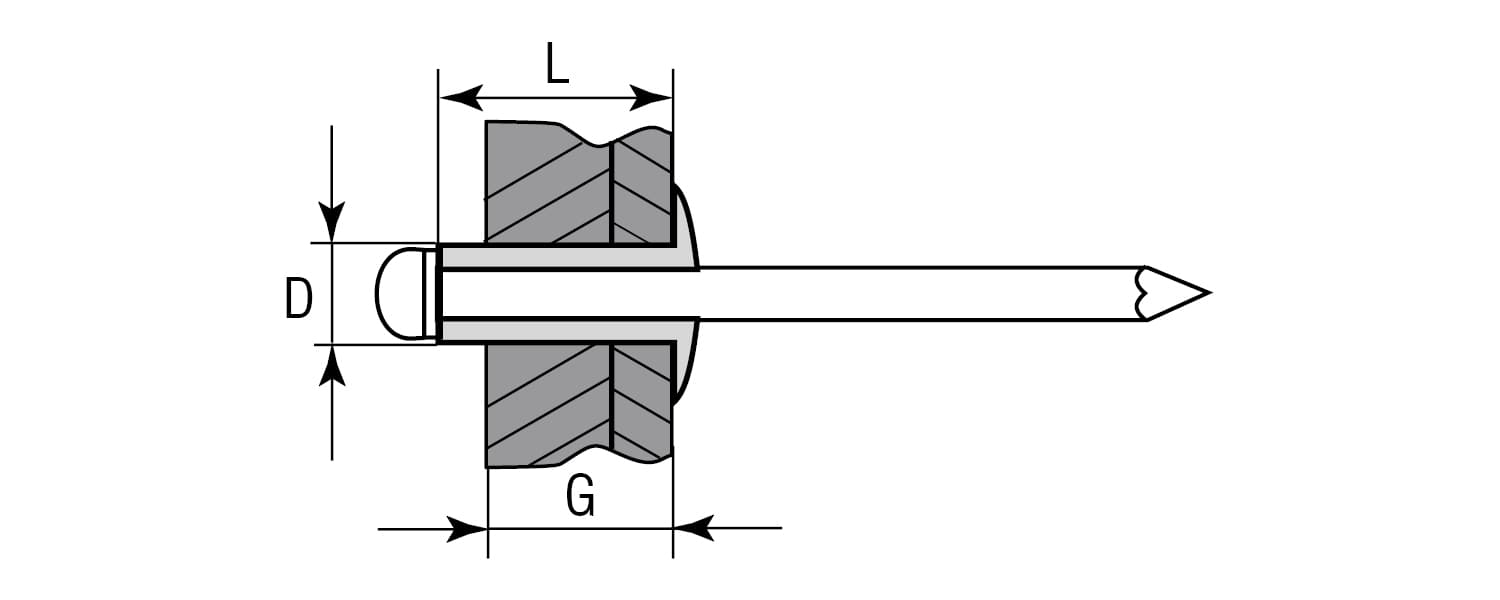 Заклепки алюминиевые 4.8X8 мм, 500 шт, Профессионал