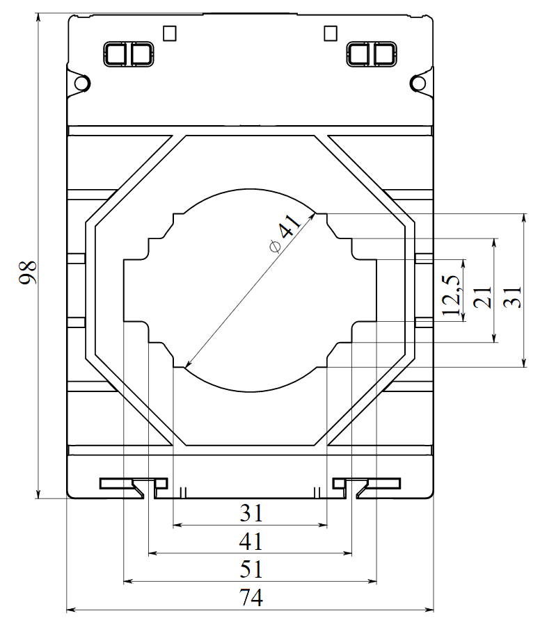 Трансформатор тока CT80 2000A, класс 0.5, 20ВА