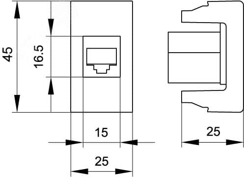 Розетка RJ-45 кат.6, ЭУИ Вива (Viva),1 мод.,черн