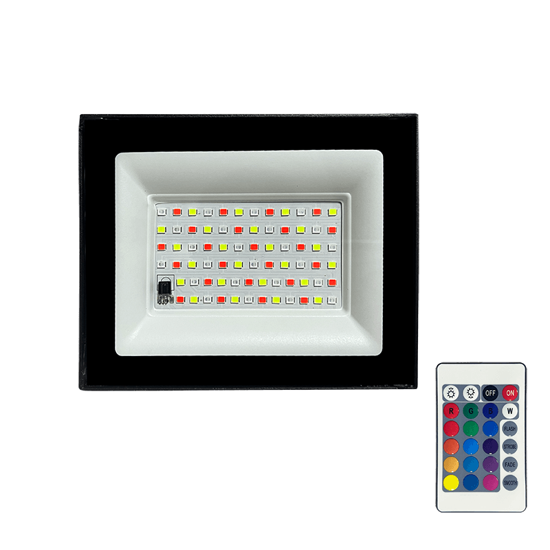 Прожектор светодиодный LED ДО PFL-30W RGB-RC черный IP65