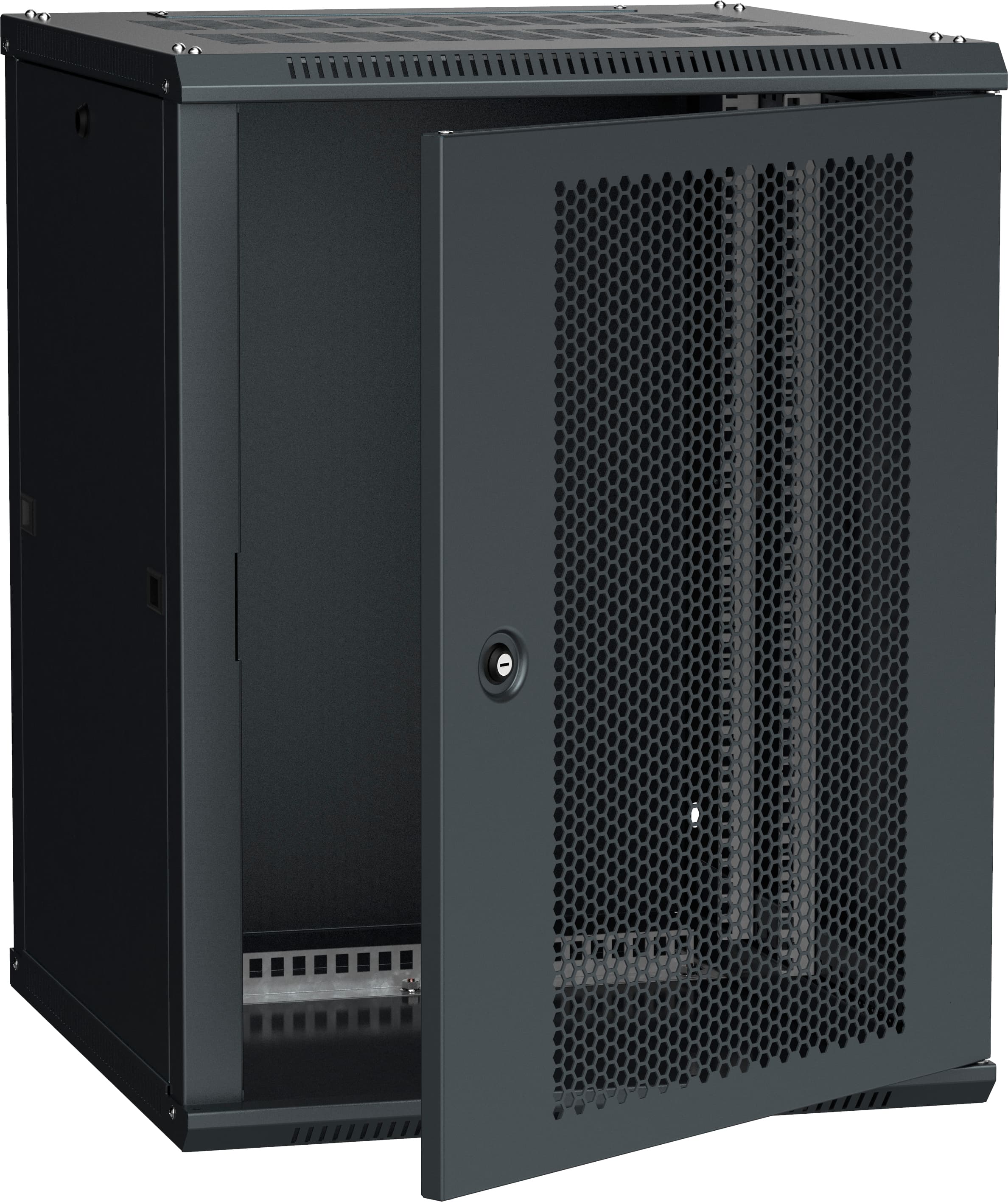 Шкаф LINEA W 15U 600x600 мм дверь перфорированная RAL9005