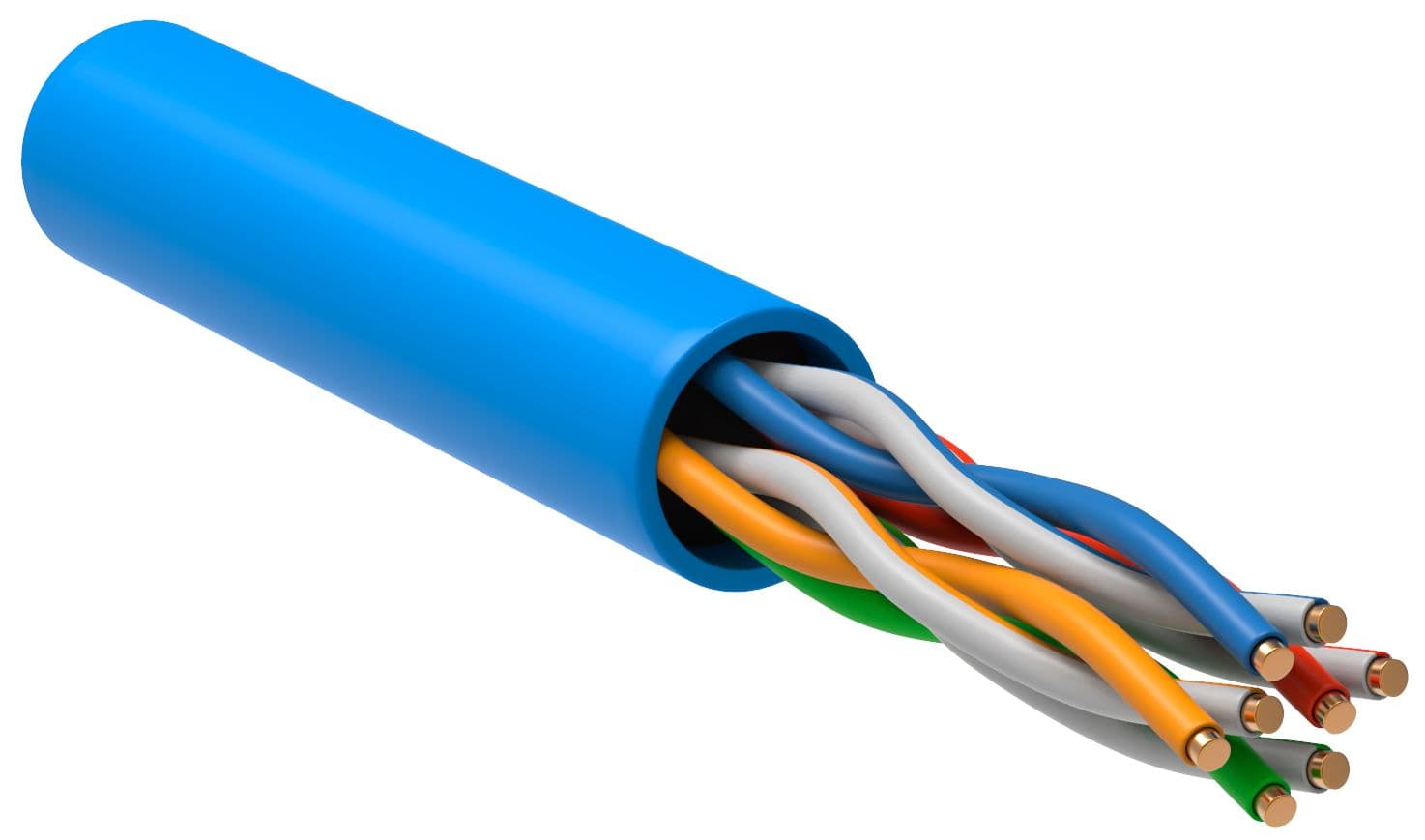 Витая пара U/UTP кат.5E 4х2х24AWG solid PVC синий (305м)