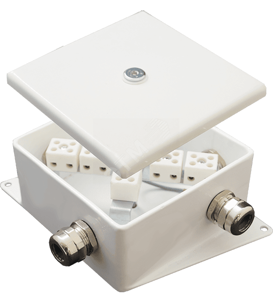 Коробка монтажная огнестойкая КМ-О (4к)-IP66-120х120 два ввода AC
