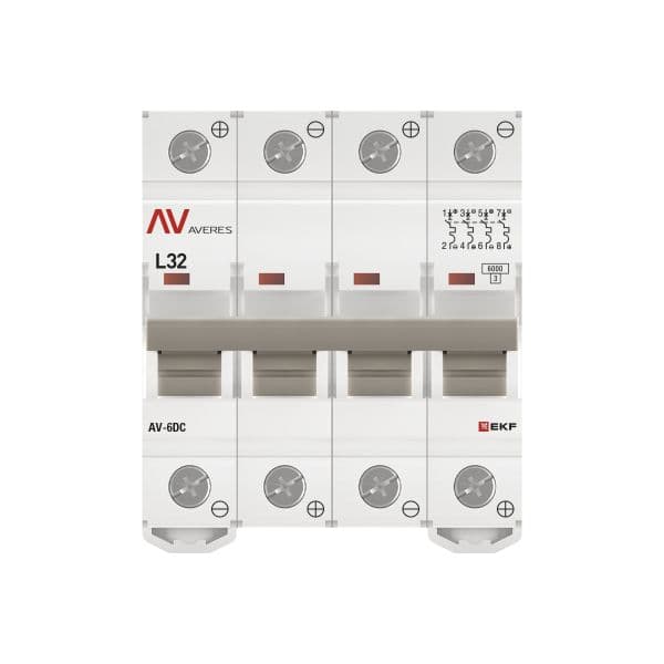 Выключатель автоматический AV-6 DC 4P 32A (L) 6kA AVERES