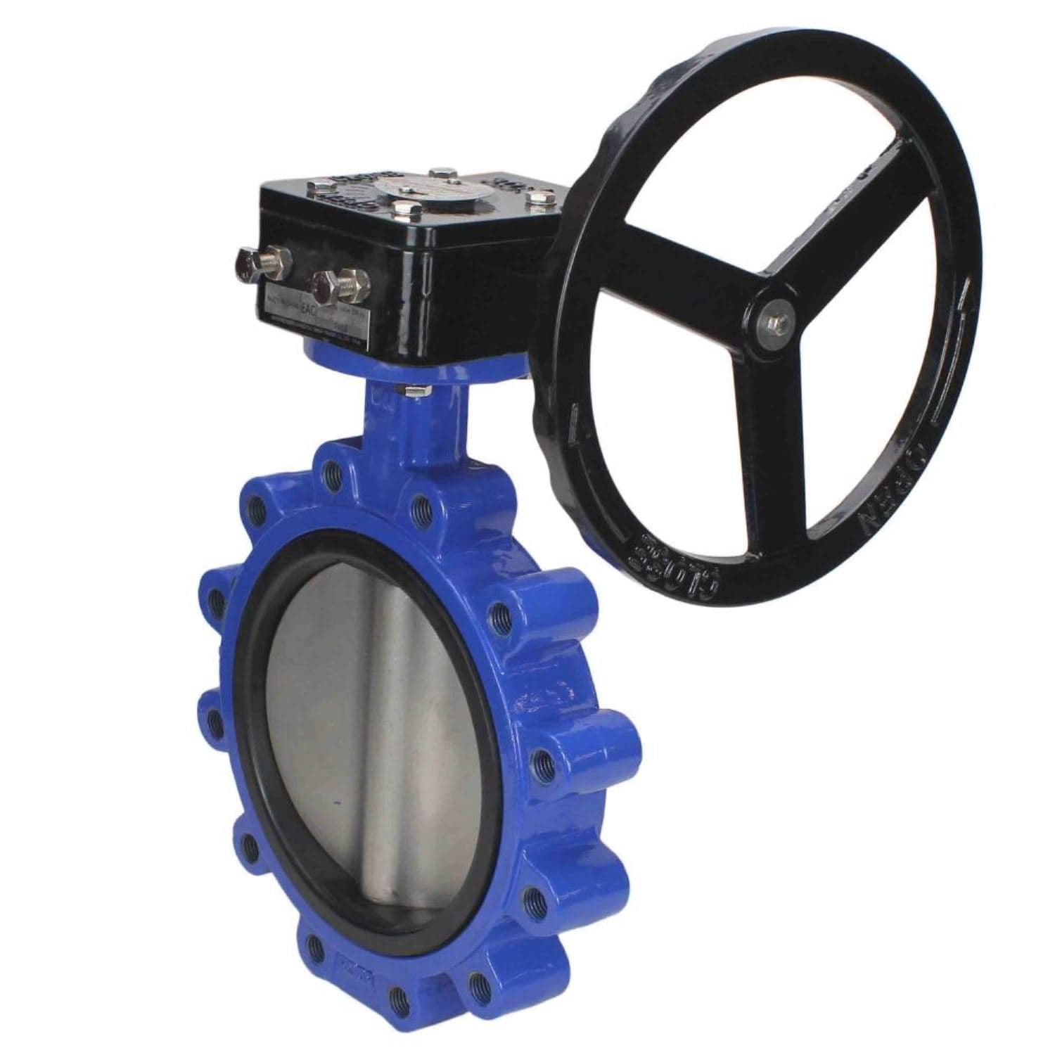 Затвор дисковый поворотный QT450-QT450-EPDM-2W-Fb-R Ду200 Ру16 корпус высокопрочный чугун GGG45/QT450, диск высокопрочный чугун GGG45/QT450, уплотнение EPDM, с редуктором