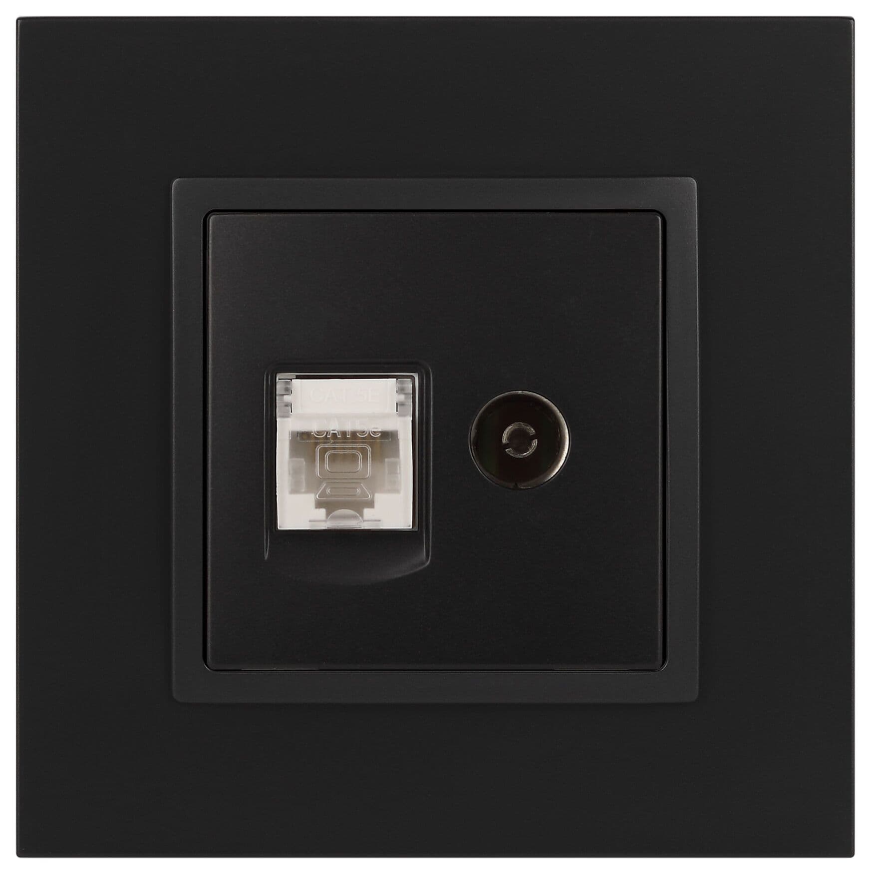 Розетка RJ45+TV, Эра Elegance, антрацит, 14-3110-05