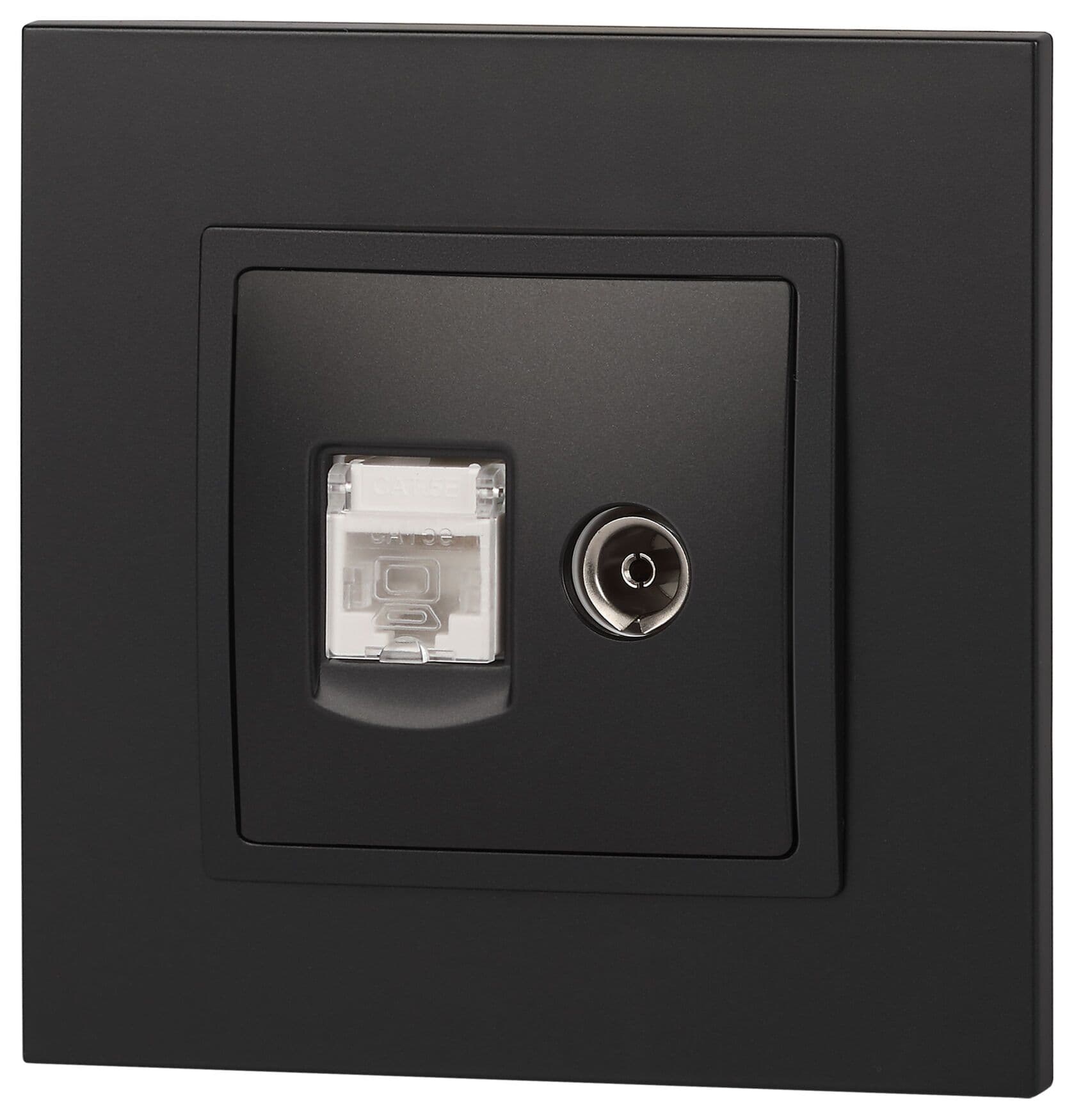 Розетка RJ45+TV, Эра Elegance, антрацит, 14-3110-05