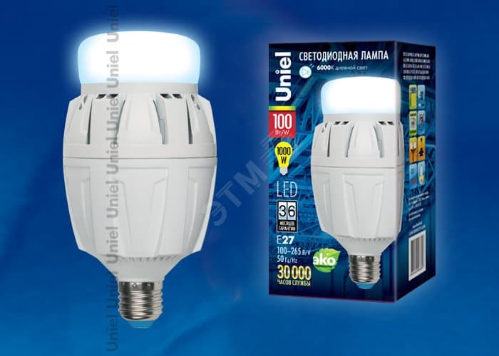 Лампа светодиодная LED 100вт 100-265в E27 6000К