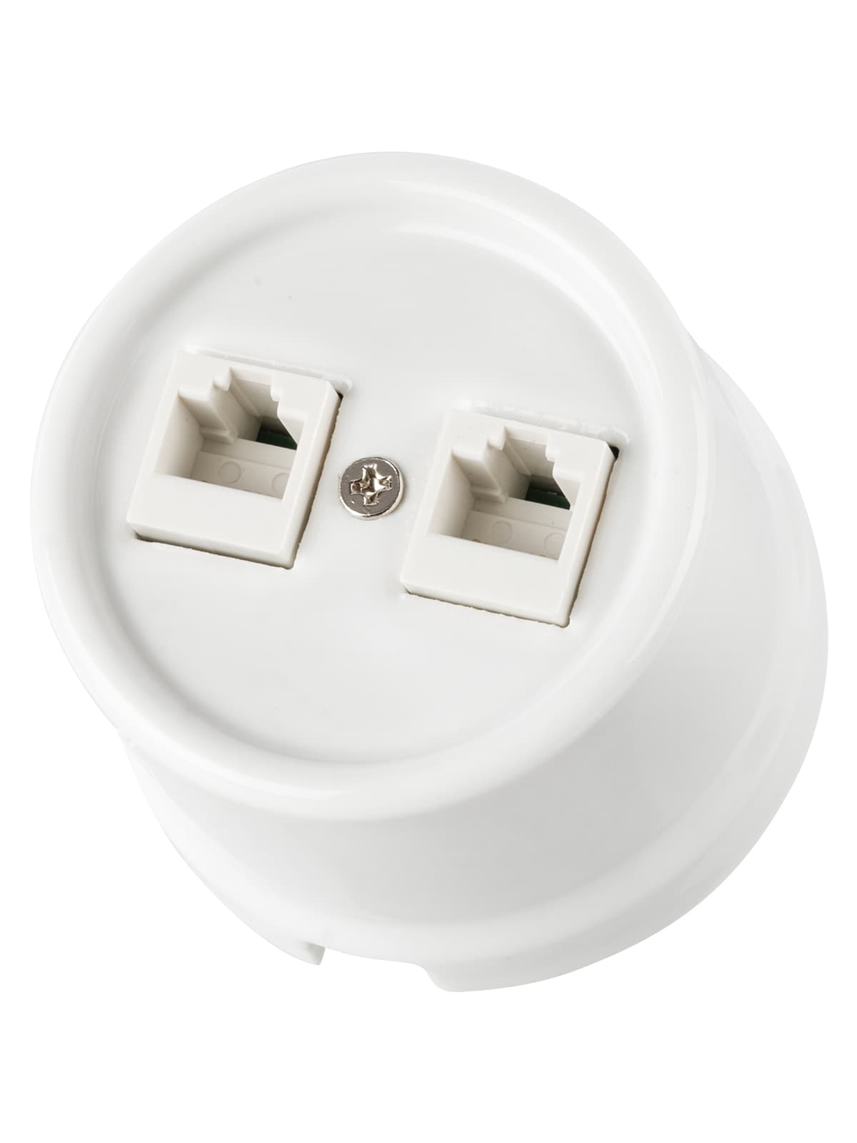 Розетка двойная компьютерная RJ45 белая Болонь TDM