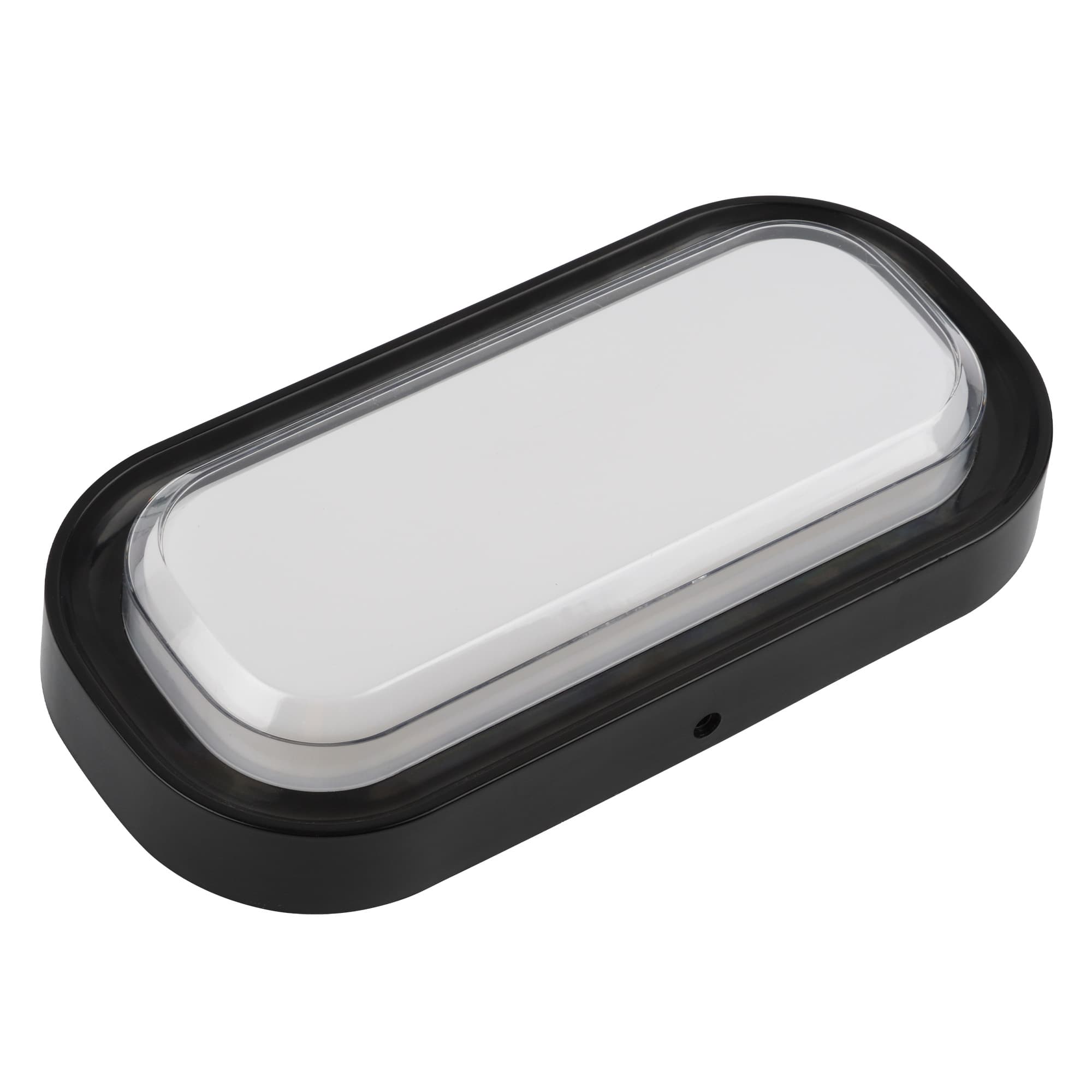 UСветильник светодиодный LW-Q282 20W/3000K+4000K+6500K IP65 BLACK  влагозащищенный. Овал. Переключатель на корпусе: Теплый(3000K)/Белый(4000K)/Дневной(6500K). 255x128x50мм. Корпус черный. ТМ Volpe