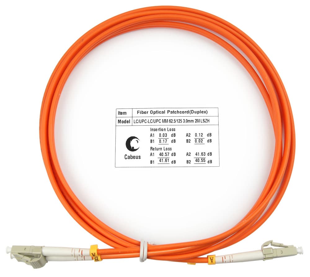 Патч-корд оптический duplex 2м LC-LC 62,5/125MM LSZH