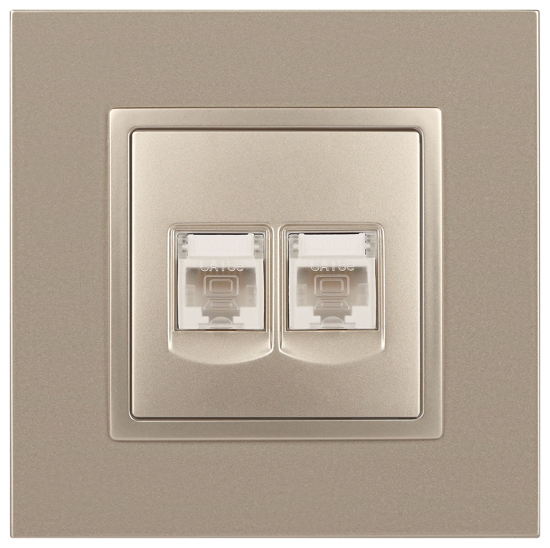 Розетка 2хRJ45, Эра Elegance, шампань, 14-3108-04