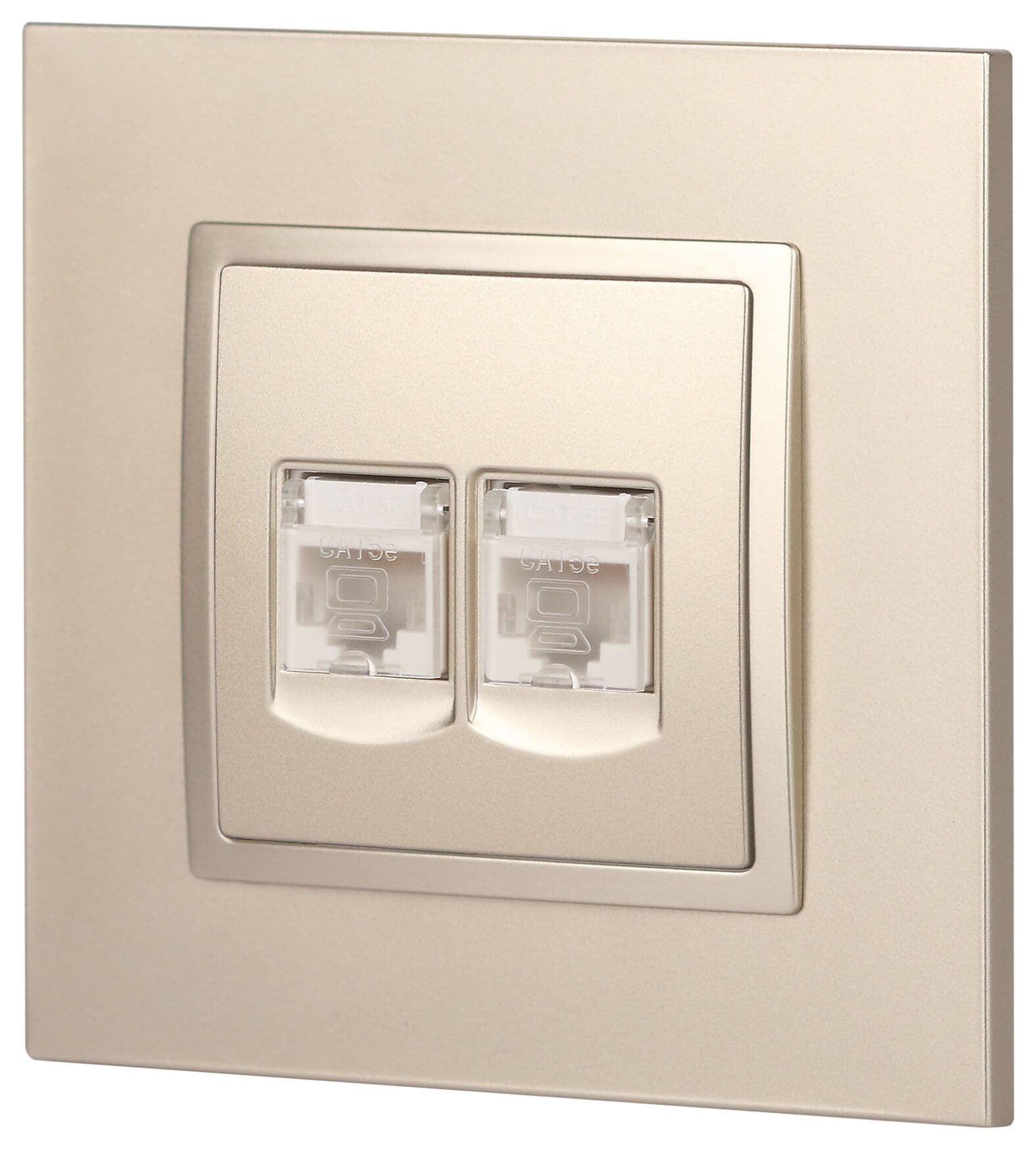 Розетка 2хRJ45, Эра Elegance, шампань, 14-3108-04