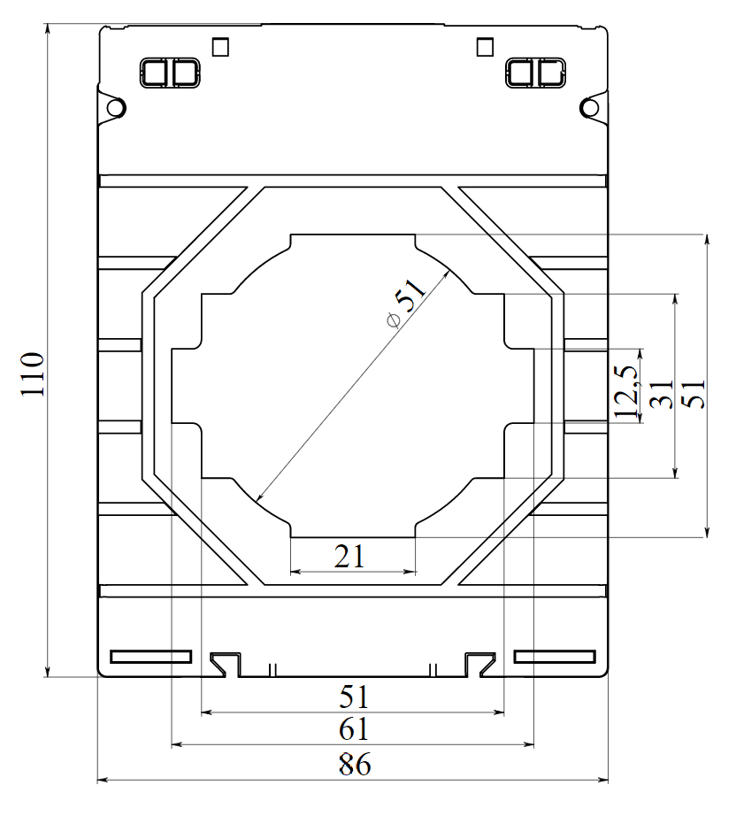 Трансформатор тока CT100 750A, класс 0.2, 5ВА