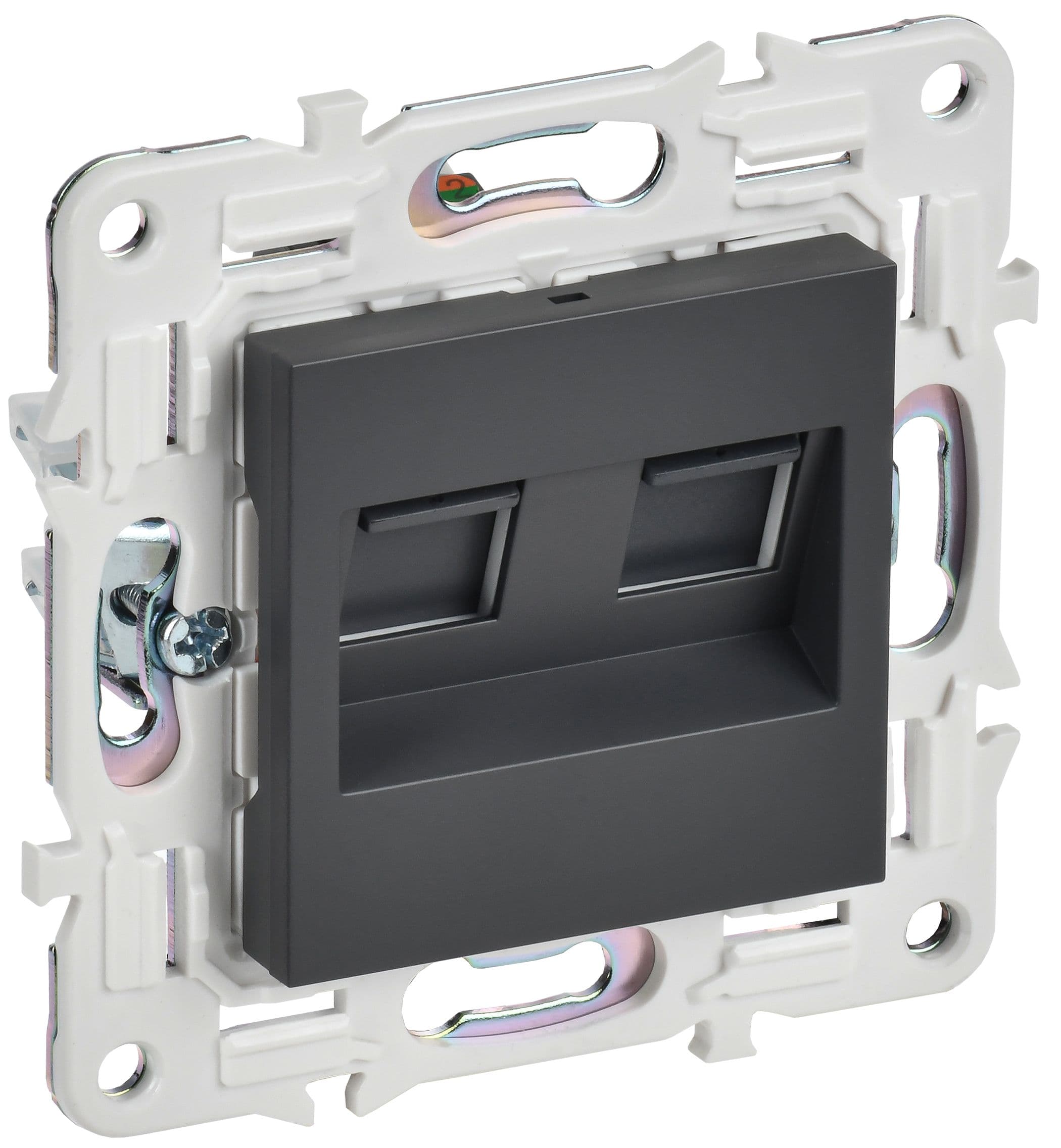 SKANDY Розетка компьютерная двойная RJ45 кат.6 SK-K04T титан IEK