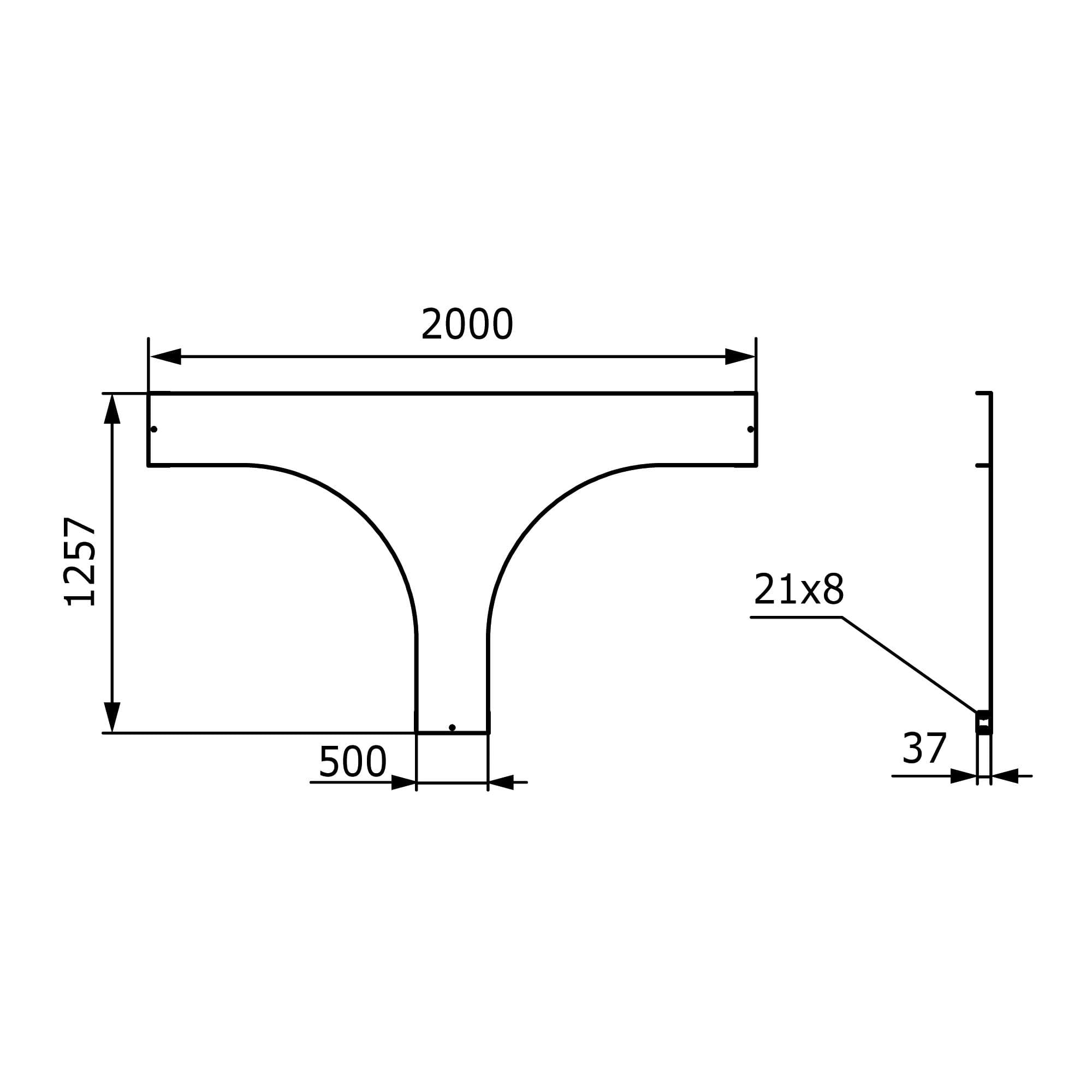 Крышка на Т-ответвитель 500 R=660мм