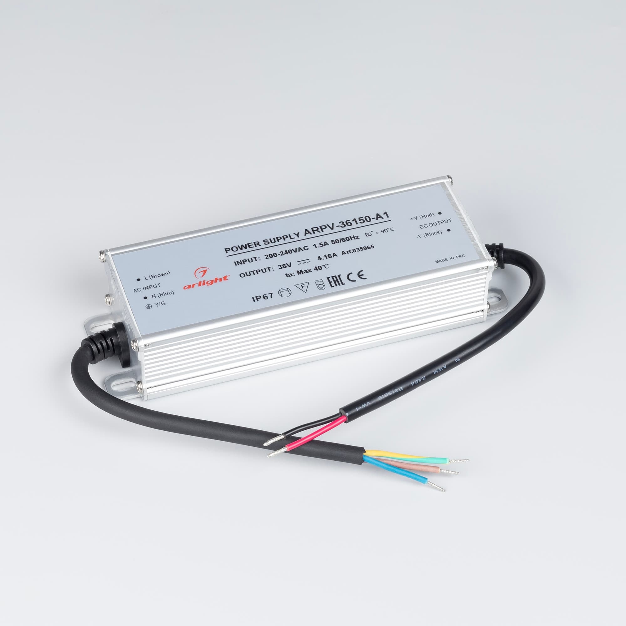 Блок питания ARPV-36150-A1 (36V, 4.16A, 150W) ( IP67 Металл, 3 года)