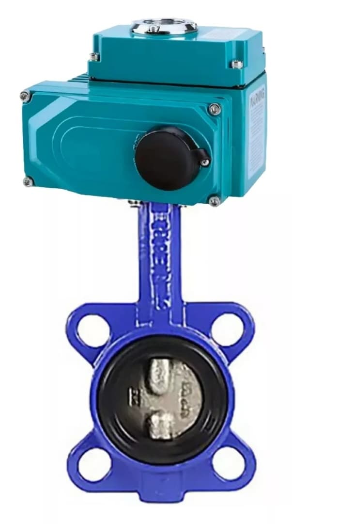 Затвор дисковый поворотный GGG50-316L-EPDM Ду200 Ру16, корпус -чугун GGG50, диск нержавеющая сталь 316L, уплотнение EPDM, с 1/4-оборотным электроприводом QT2-030-220VAC 220В