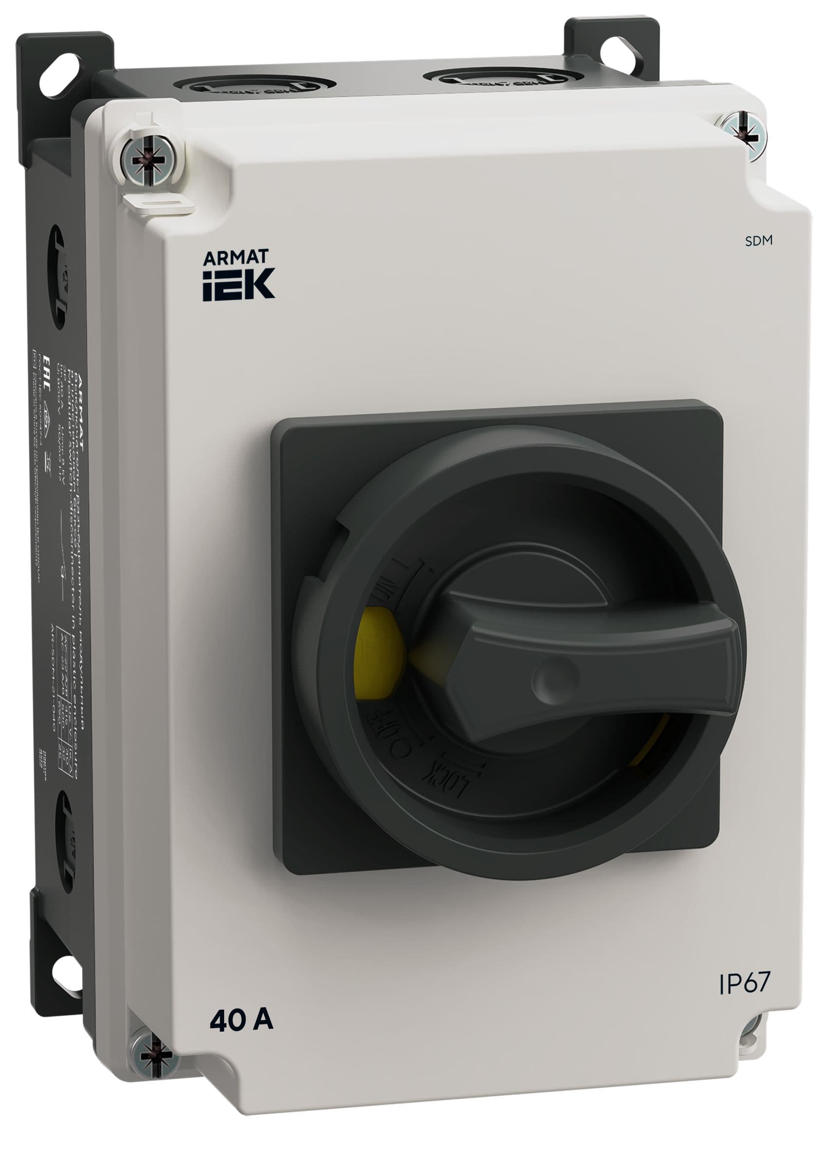 ARMAT Выключатель-разъед. SDM 3P 40А в пл. боксе IP67 IEK