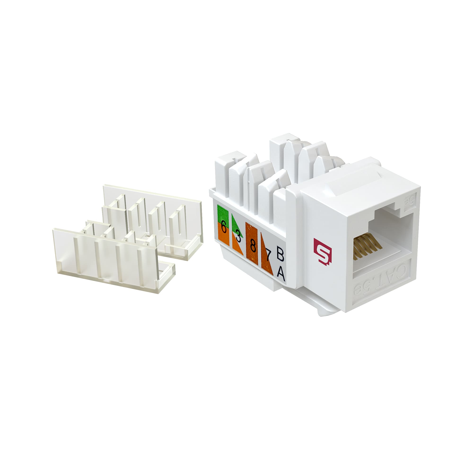 Вставка Keystone Jack RJ-45, 90 градусов, категория 5e, неэкранированная, заделка тип 110, цвет белый