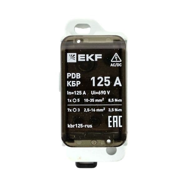 Клеммный блок распределительный КБР 125A EKF