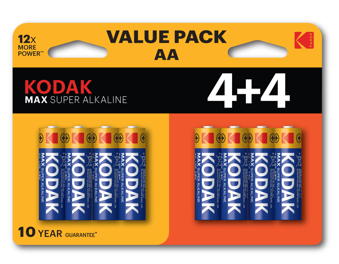 Батарейка Kodak LR6 4+4BL MAX SUPER Alkaline AA