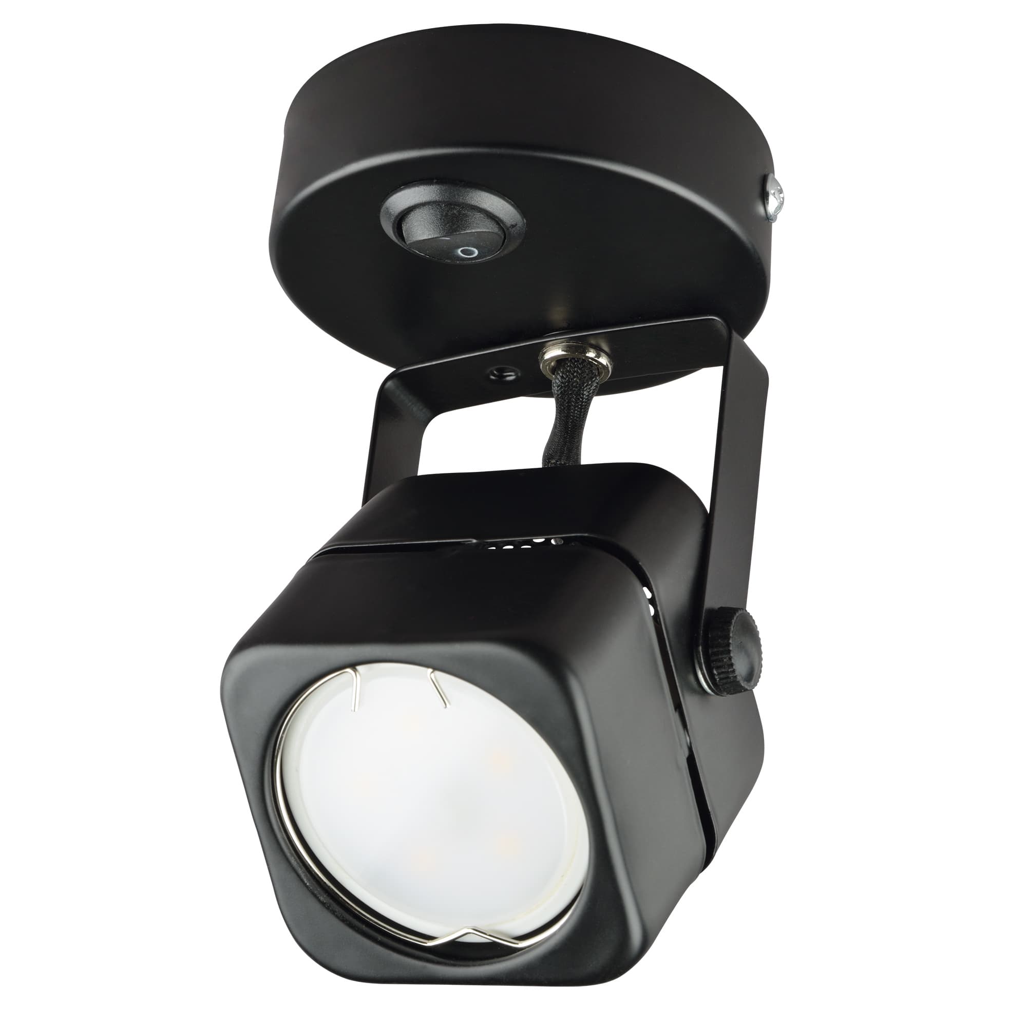 Светильник DLC-S613 GU10/B BLACK декоративный накладной серия Sotto Без лампы цоколь GU10 Выкл на корпусе Металл Черный TM Fametto