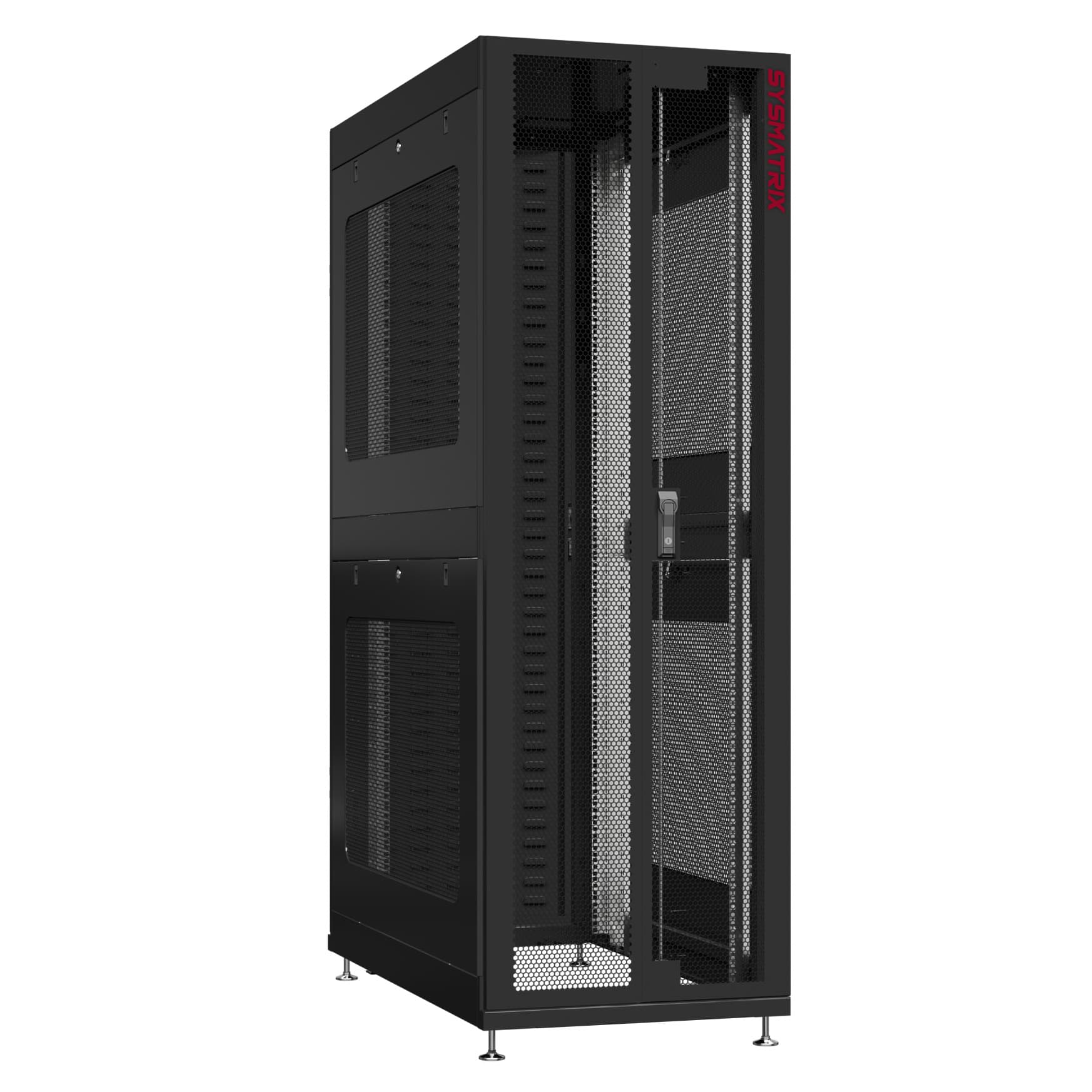 Шкаф серверный 42U 600х1070 передняя дверь: двустворчатая перфорированная IP20. задняя дверь: протект IP41. боковые панели: перфорированные. цвет: черный RAL9005