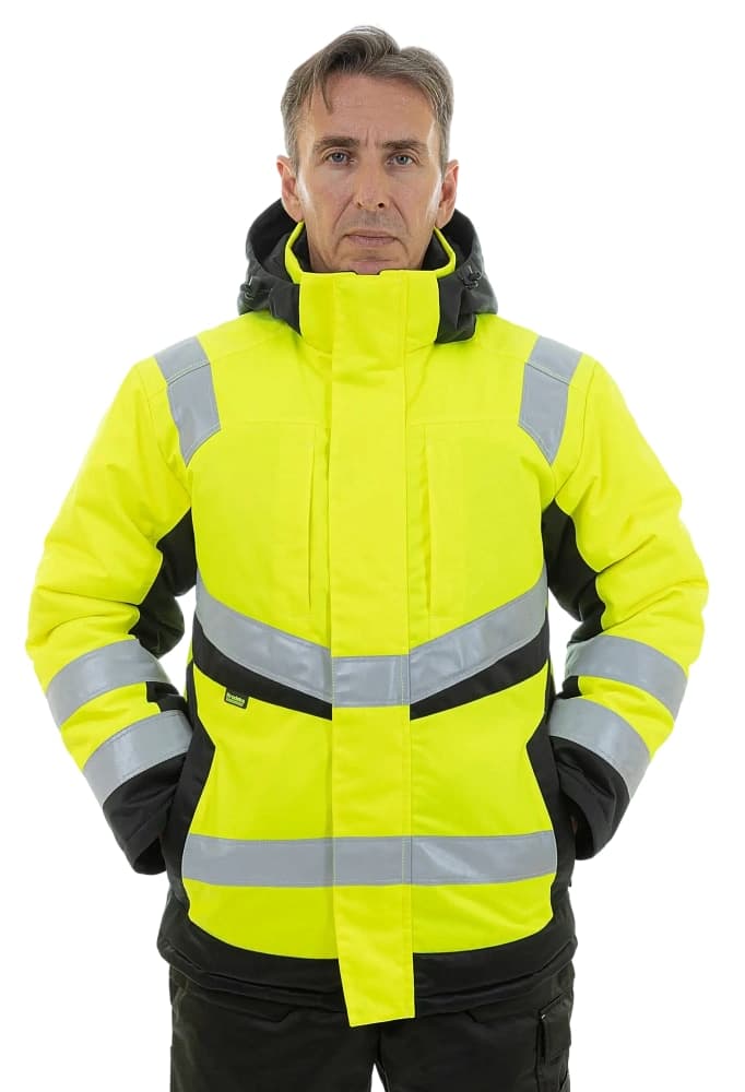 Зимняя сигнальная куртка Brodeks KW216, желтый/черный (XL)