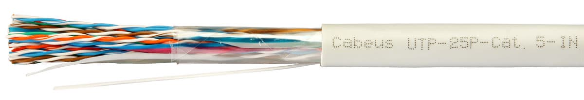 Витая пара U/UTP Cat 5 25 пар 24 AWG solid PVC нг(А)-LS
