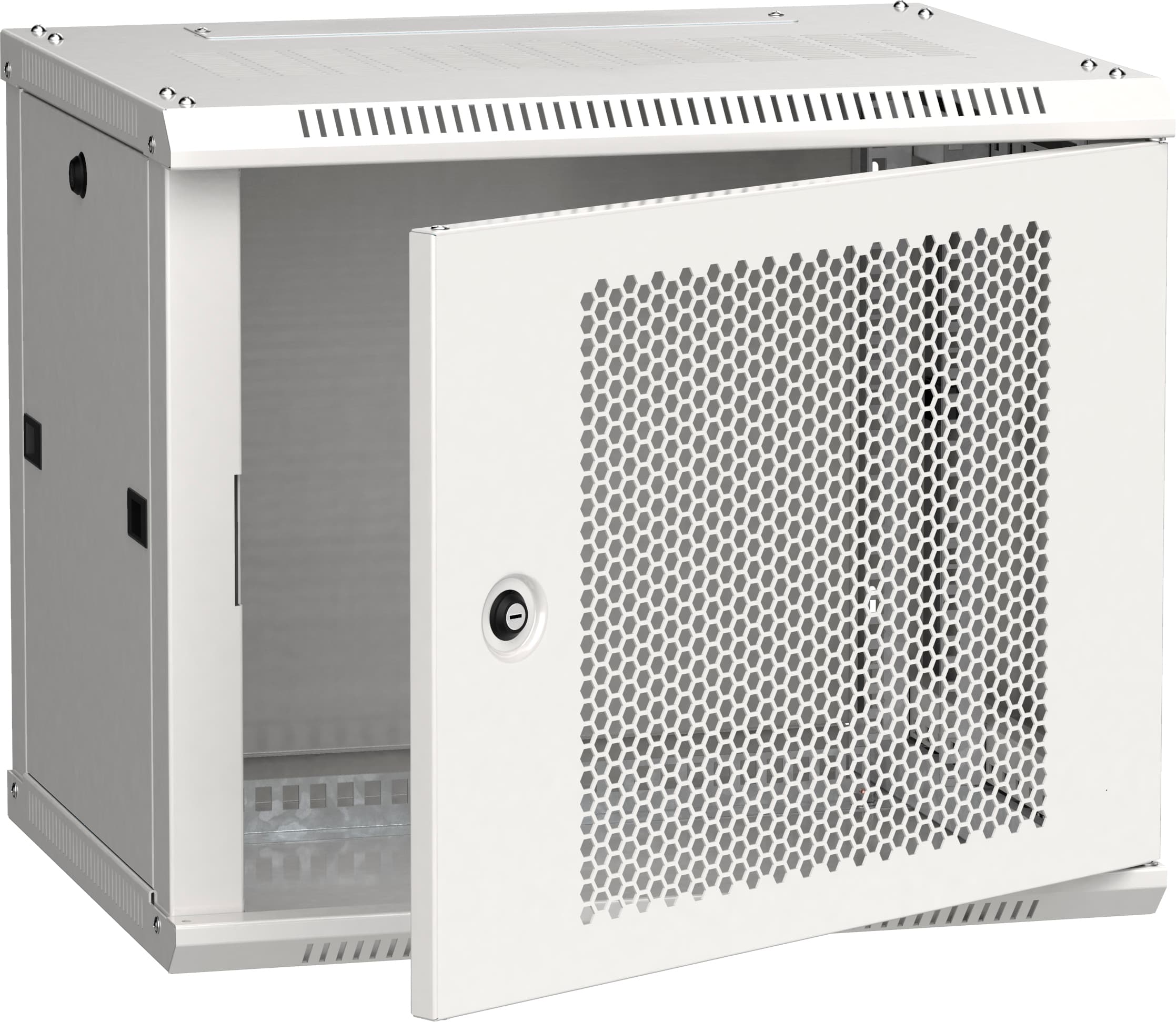 Шкаф LINEA W 9U 600x450 мм дверь перфорированная RAL7035
