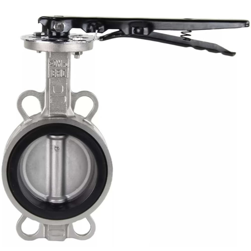Затвор дисковый поворотный 316L-316L-VITON Ду125 Ру16 корпус и диск нержавеющая сталь 316L, уплотнение VITON, с рукояткой, квадрат 14х14, F07