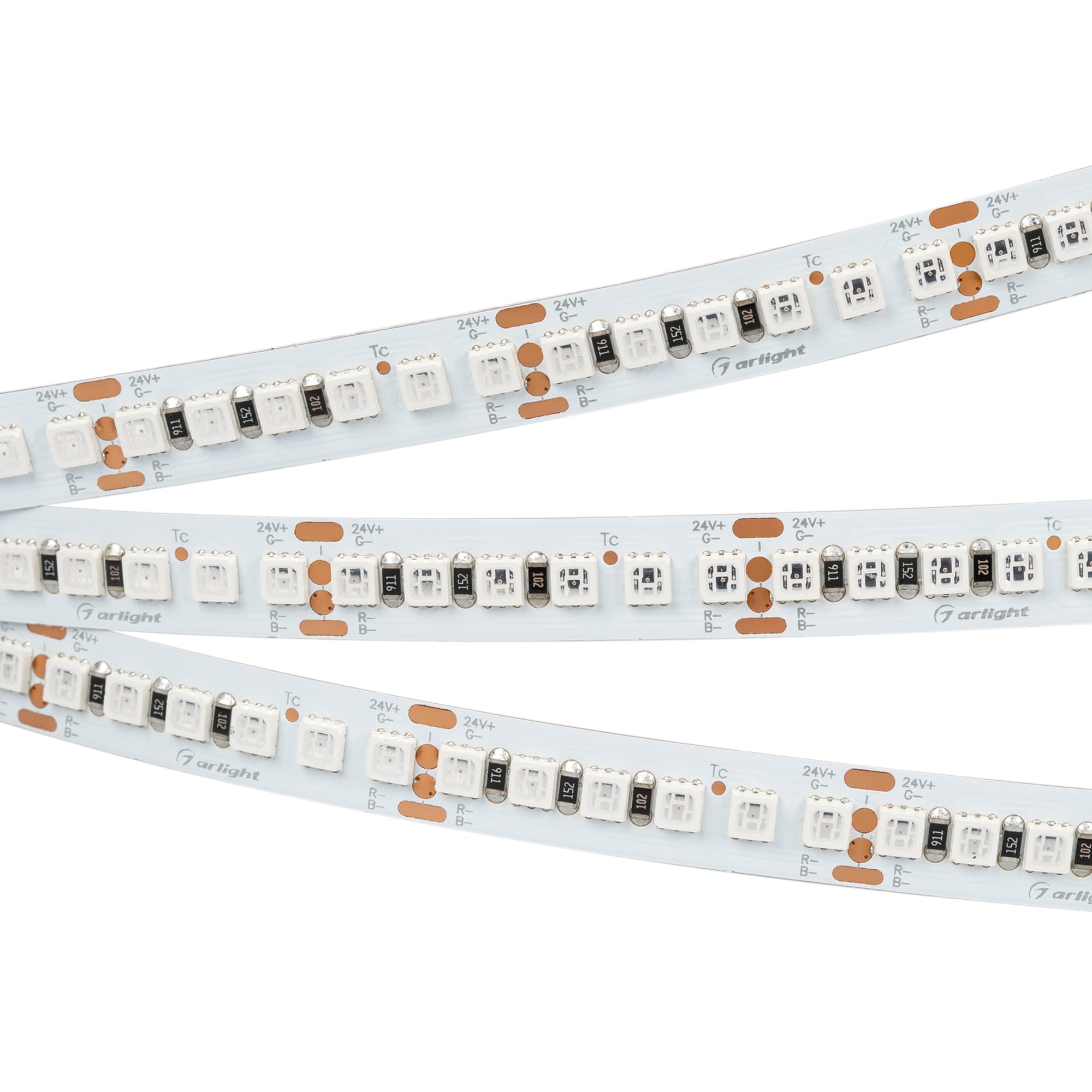 Лента светодиодная 17,3 Вт/м 24В IP20 RGB 168LED/м RT-G168-10mm SMD 3838 5 м