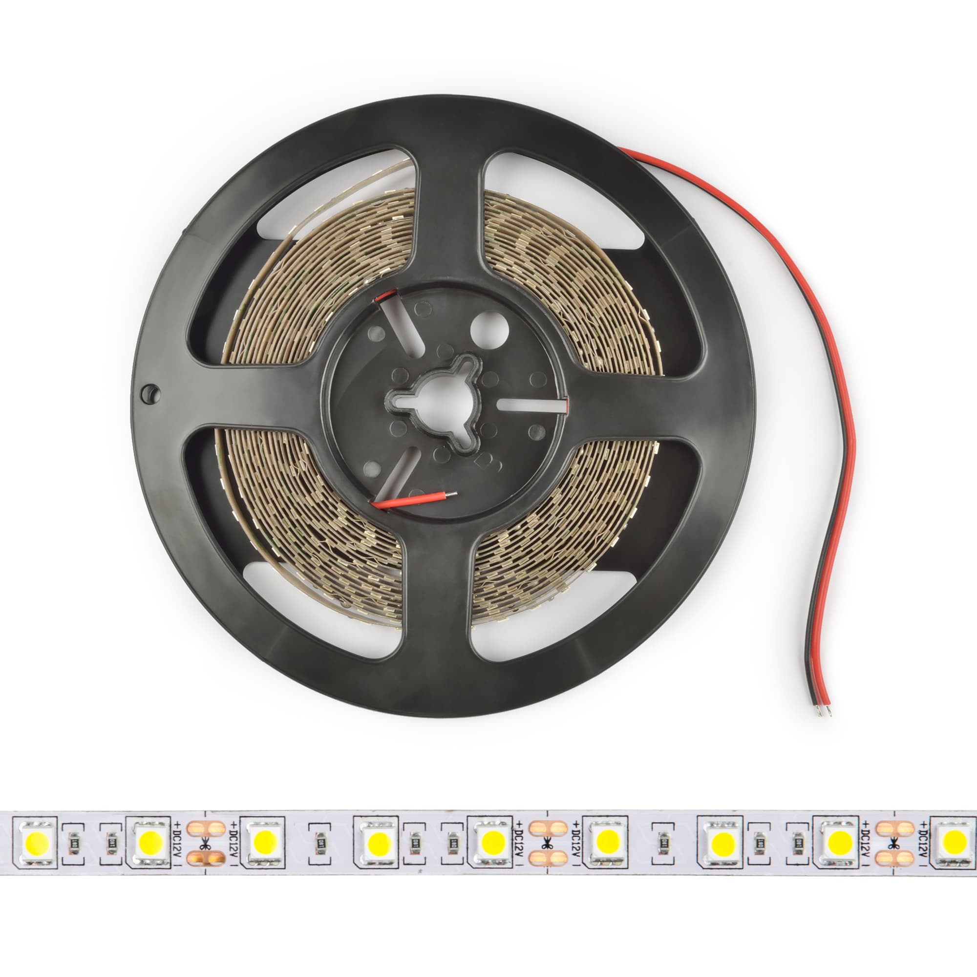 Лента светодиодная ULS-M25-5050-60LED/m-10mm-IP20-DC12V-14,4W/m-5M-6500К катушка в герметичной упаковке PROFI
