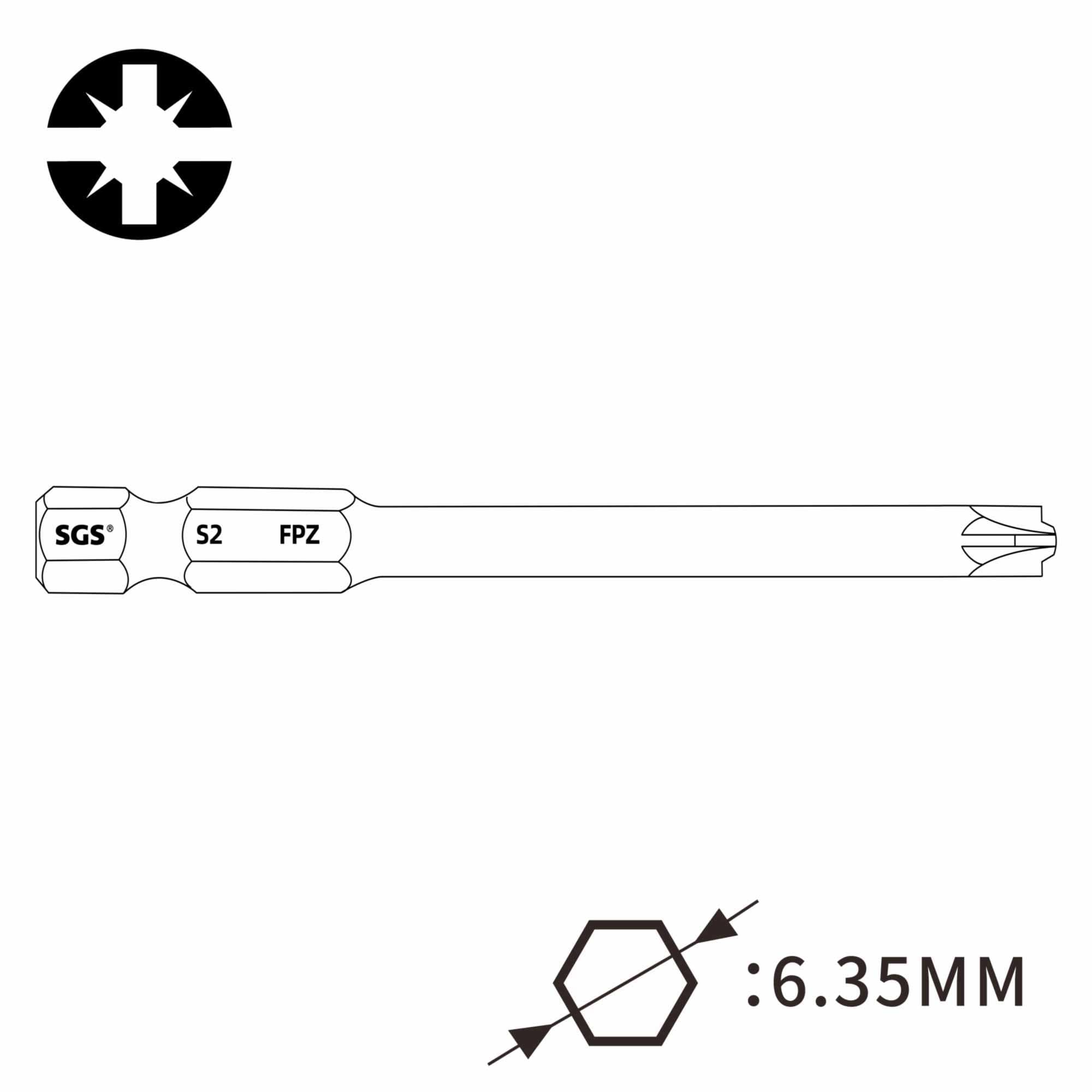 Бита для автоматов Plus/Minus SL/PZ1х90мм 7049PZM