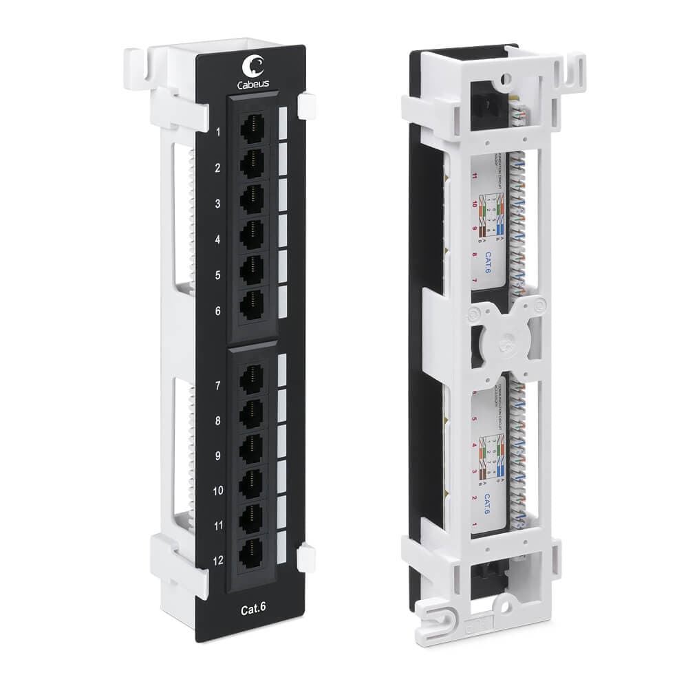 Патч-панель настенная, 12 портов RJ-45, категория 6, с подставкой, Du