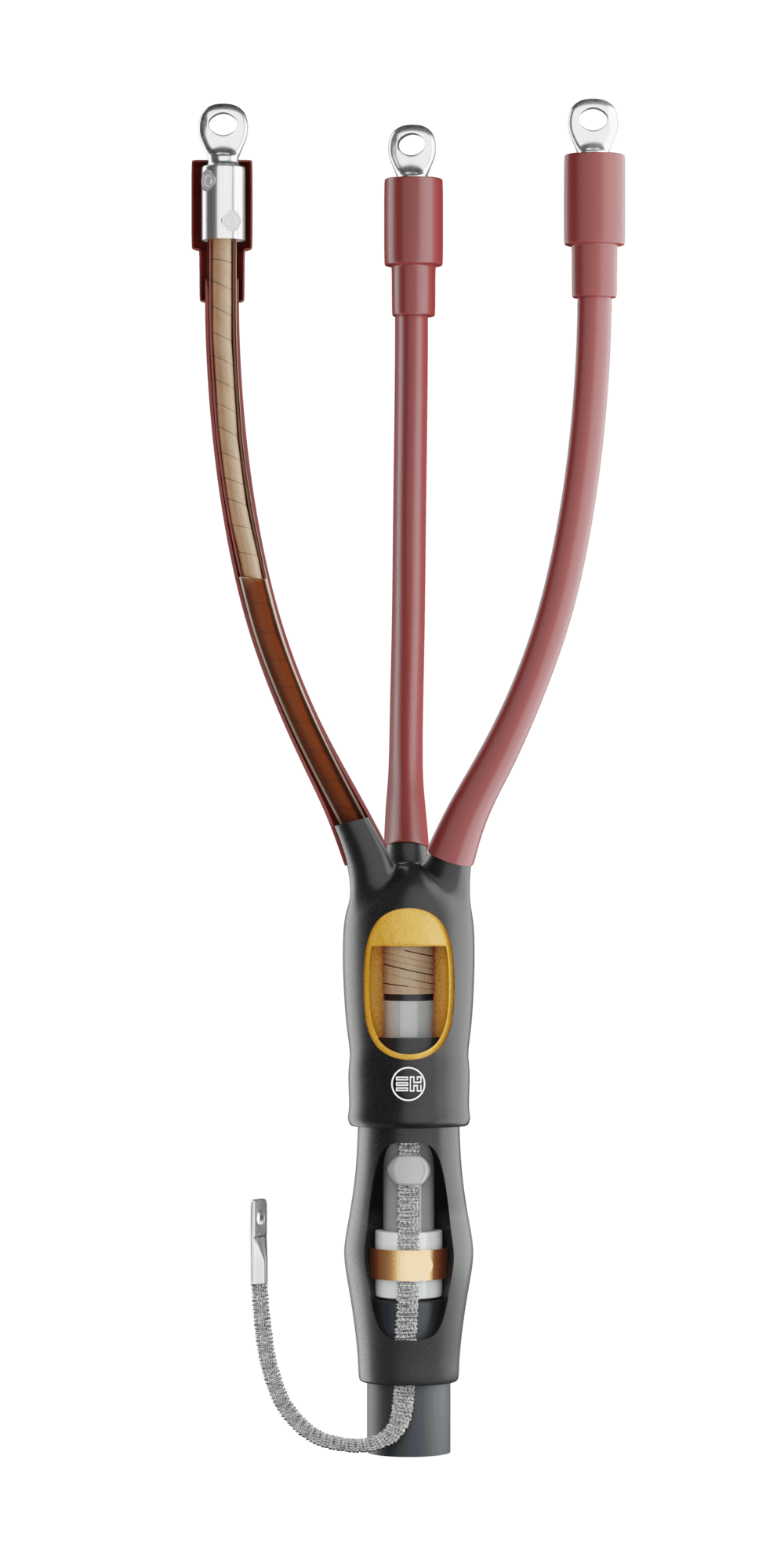 Муфта концевая HT1Pi-12/3x25-50 (3КВтп-10-25-50-БН) внут. уст.,  бумажная изоляц., без болт. нак., ППД