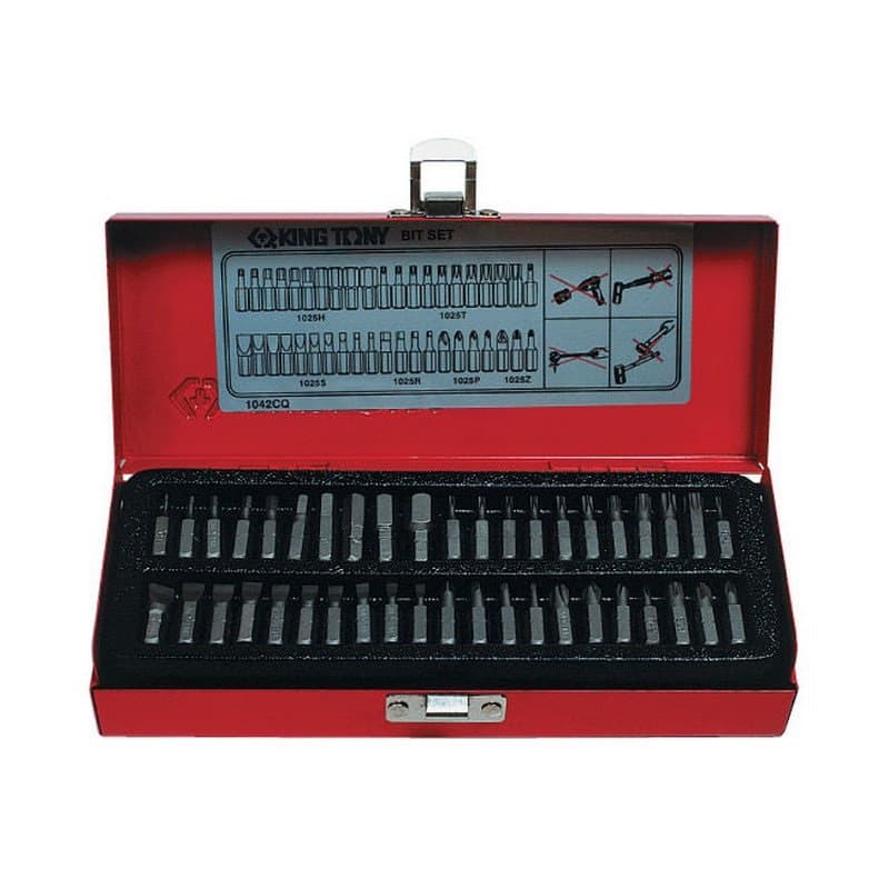 Набор вставок (бит) 1/4', TORX, HEX, PZ, PH, SLOT, 42 предмета
