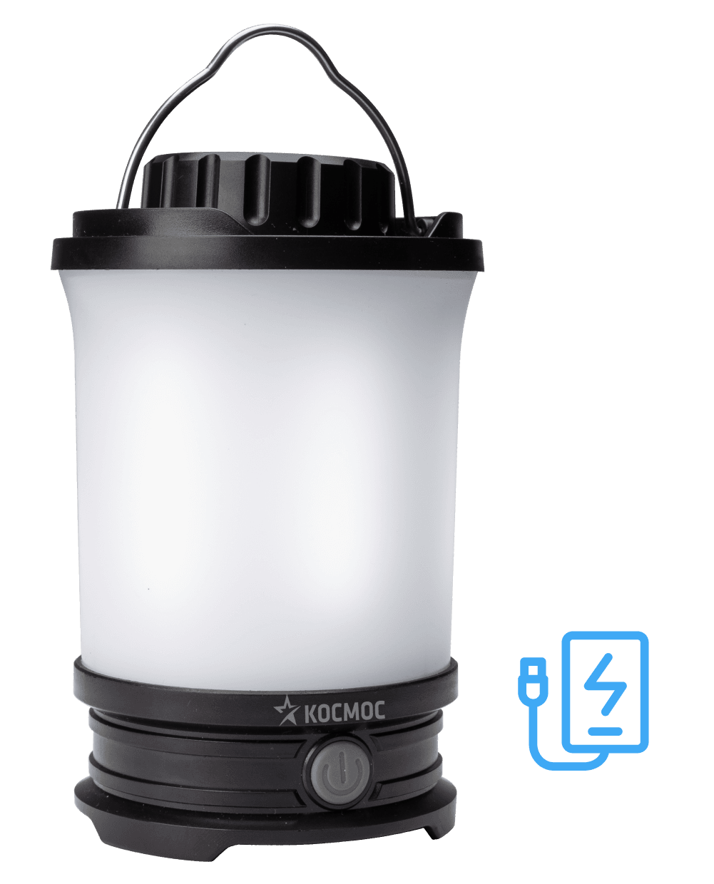 Фонарь кемпинговый аккумуляторный 10Вт LED/съемный Li-ion18650 2х2200mAh/Power-bank/USB-шнур