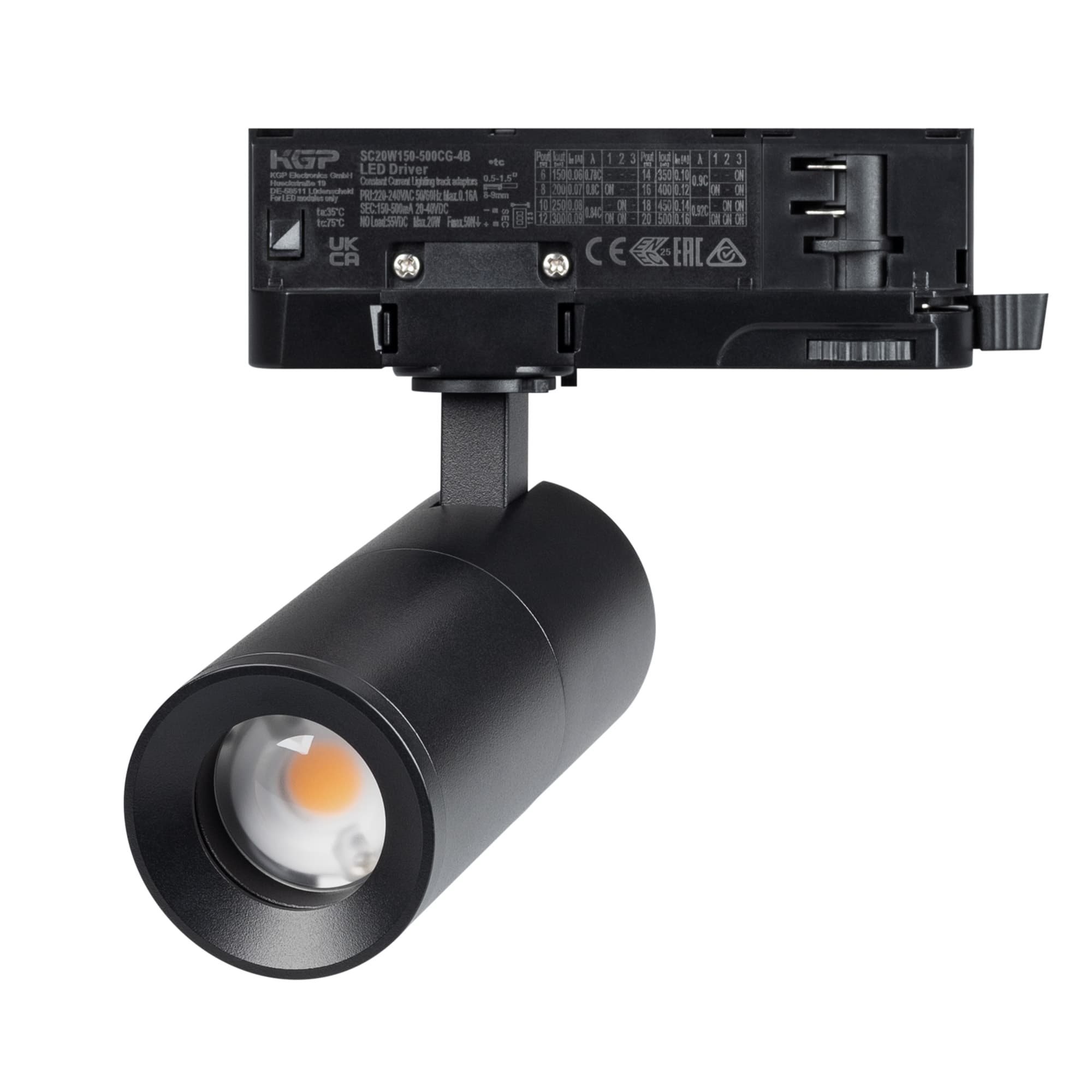 Светильник LGD-ARTEMIS-TRACK-4TR-R55-12W Warm2700 BK, 8-80 deg, 230V, DALI, IP20, металл, 5 лет