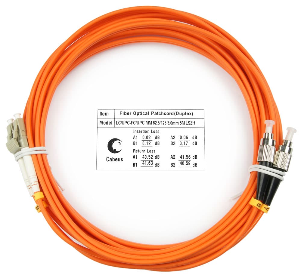 Патч-корд оптический duplex 5м LC-FC 62,5/125MM LSZH