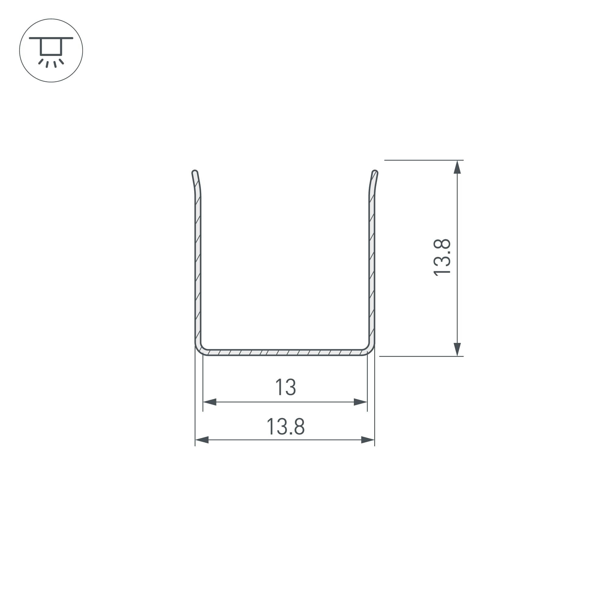 Профиль гибкий ARL-MOONLIGHT-1213-2x500 ANOD ARL, алюминий