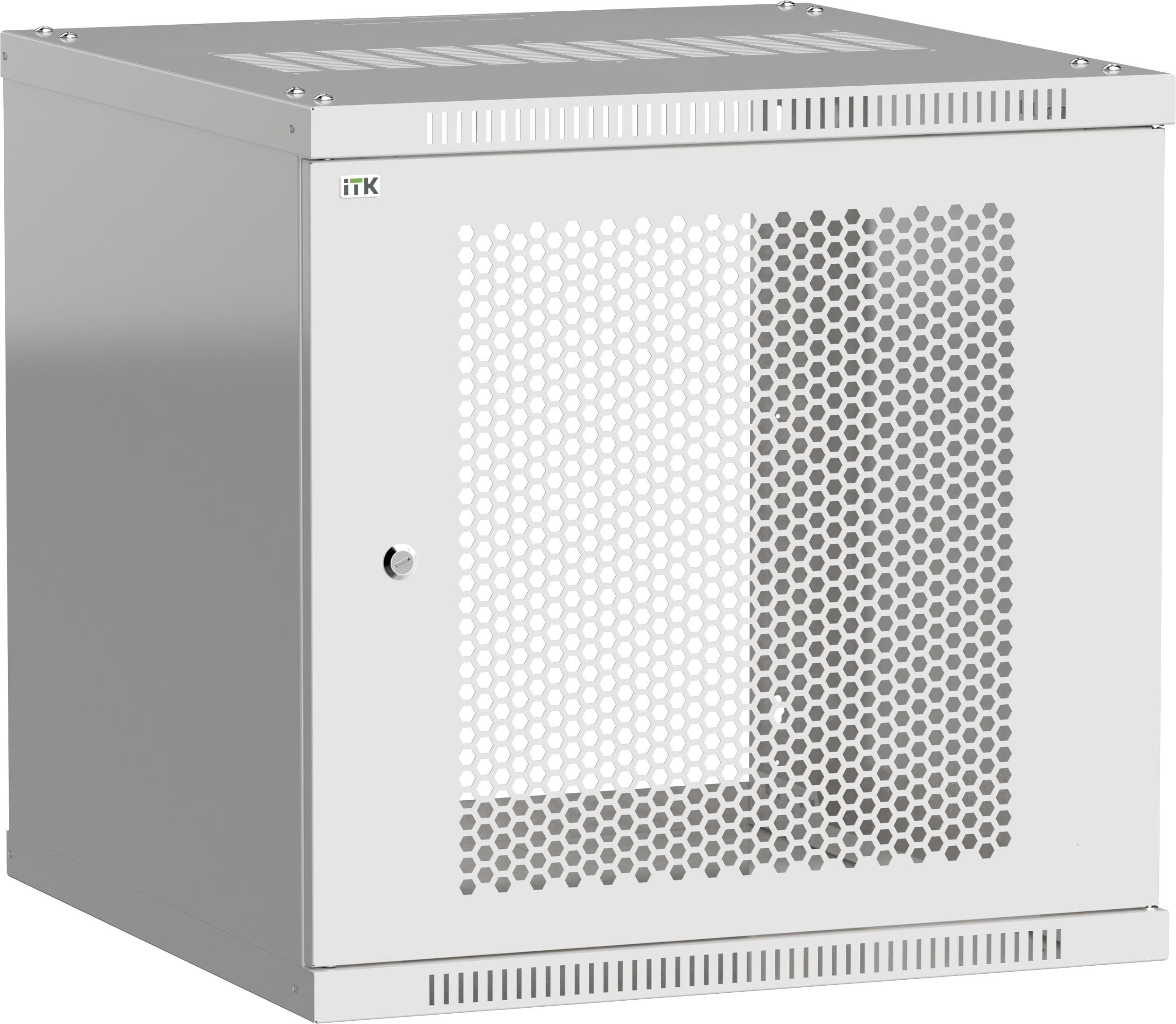Шкаф LINEA WE 9U 600x600мм дверь перфор серый