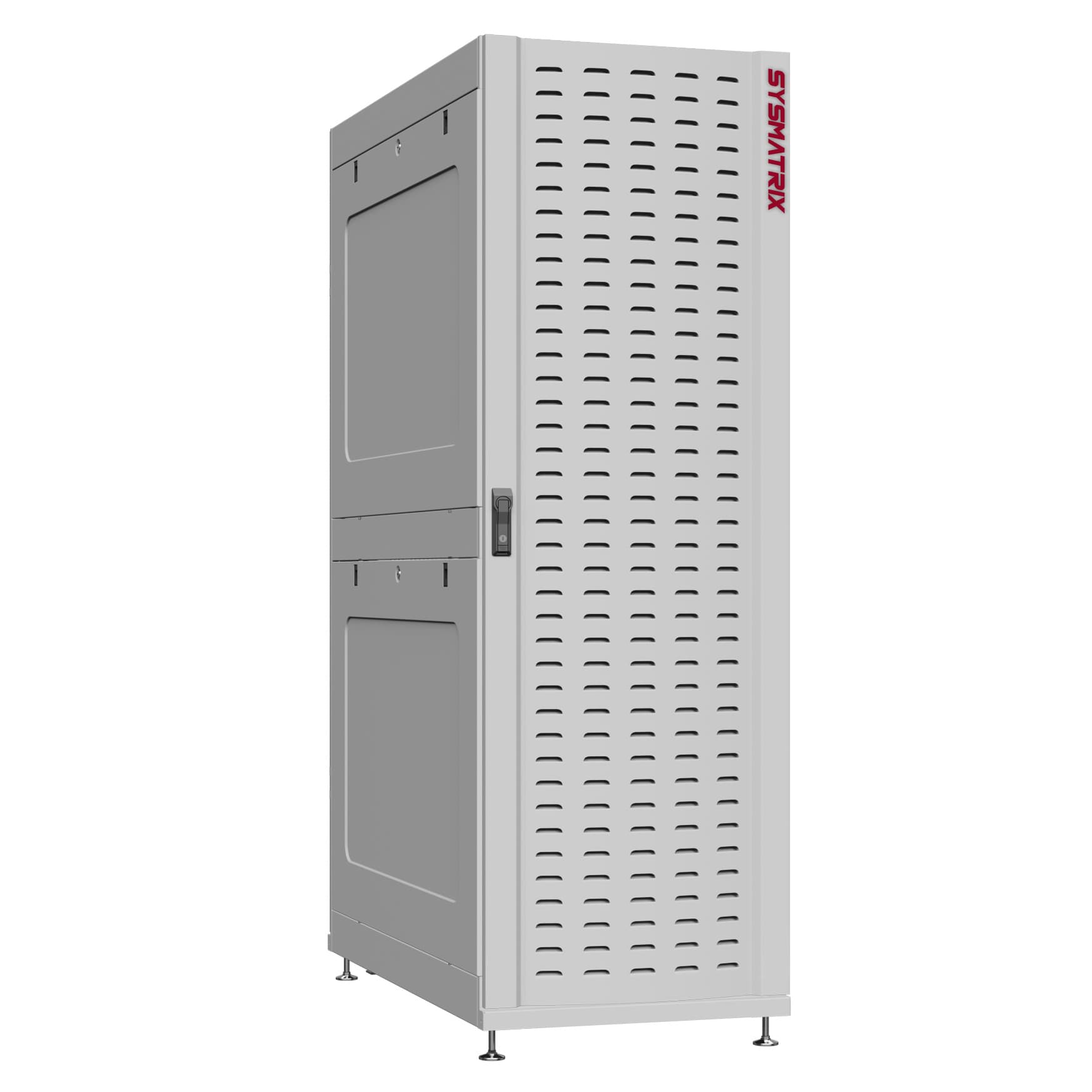 Шкаф серверный 42U 600х1070 передняя дверь: протект IP41. задняя дверь: одностворчатая перфорированная IP20. боковые панели: глухой металл. цвет: серый RAL7035 