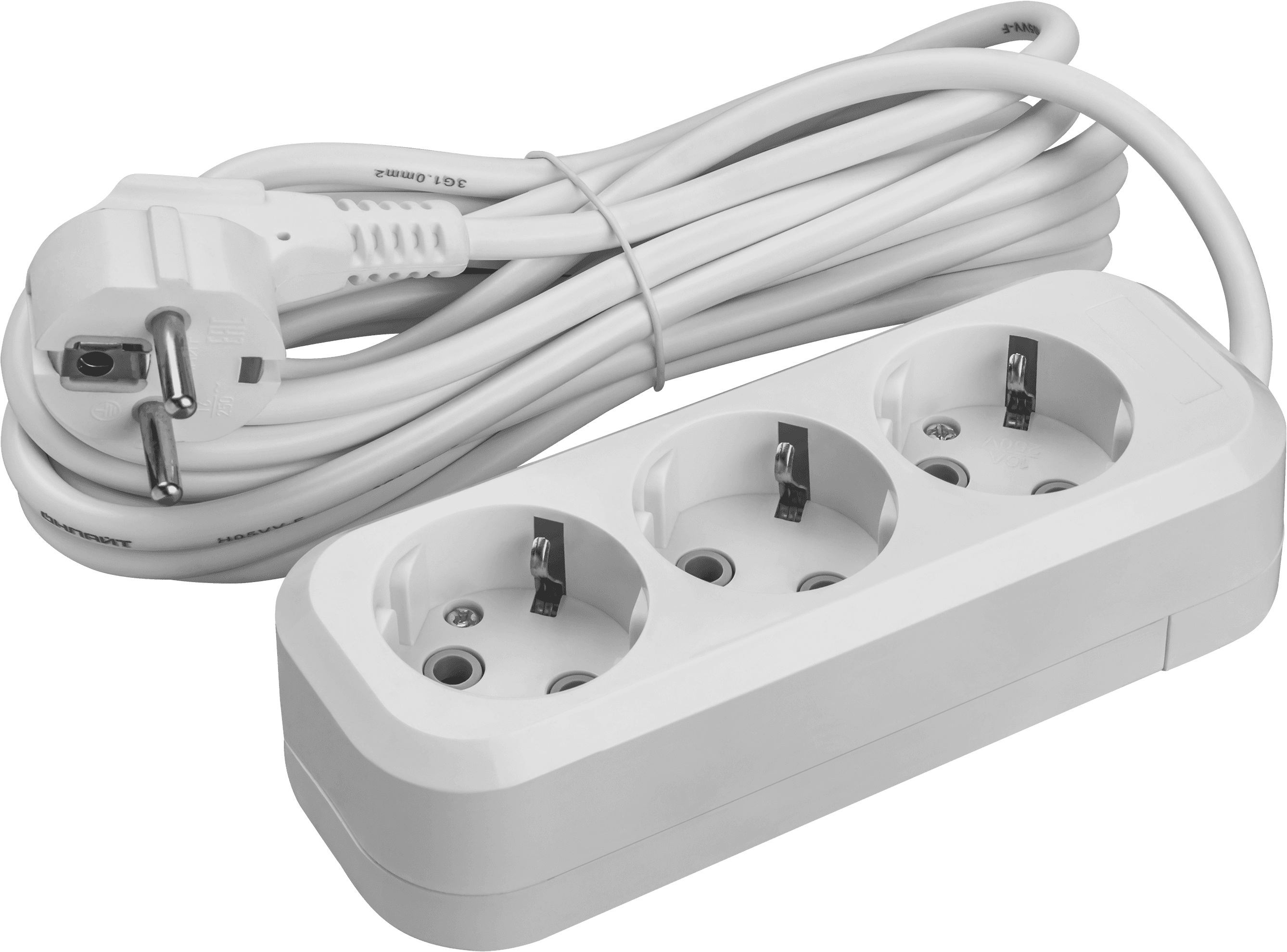 Удлинитель бытовой OPE-S-03-700-E-3x1 с заземлением 3 розетки 7м ПВС 3х1 3500 Вт