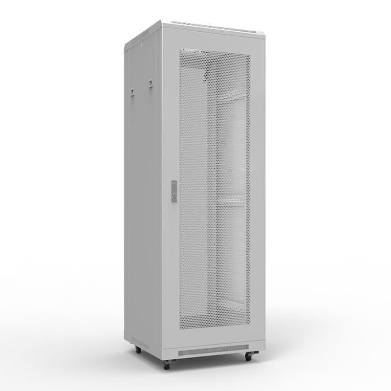 Шкаф напольный телекоммуникационный разборный 42U 600х600мм двери с перфорацией серый (RAL 7035)